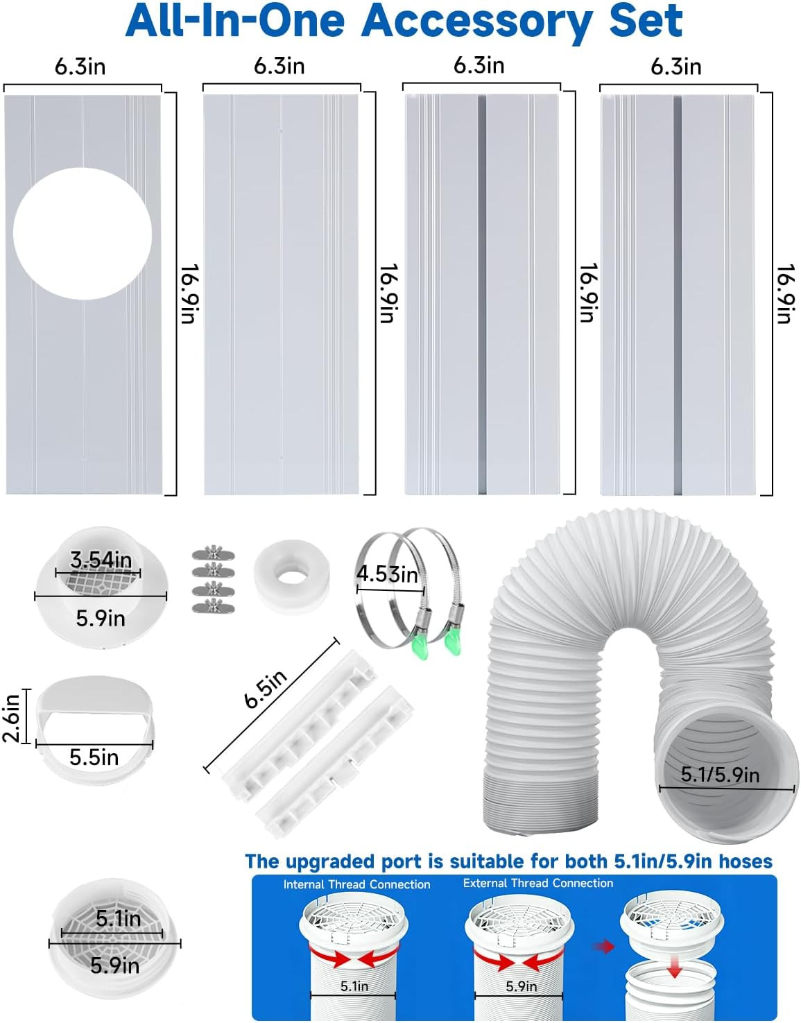 2026 Upgraded Portable Air Conditioner Window Kit with Exhaust Hose, Universal 4
