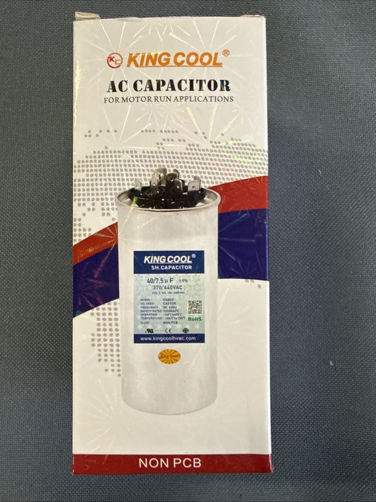 King Cool AC Capicator 55+5UF/370-440V New In Imperfect Box
