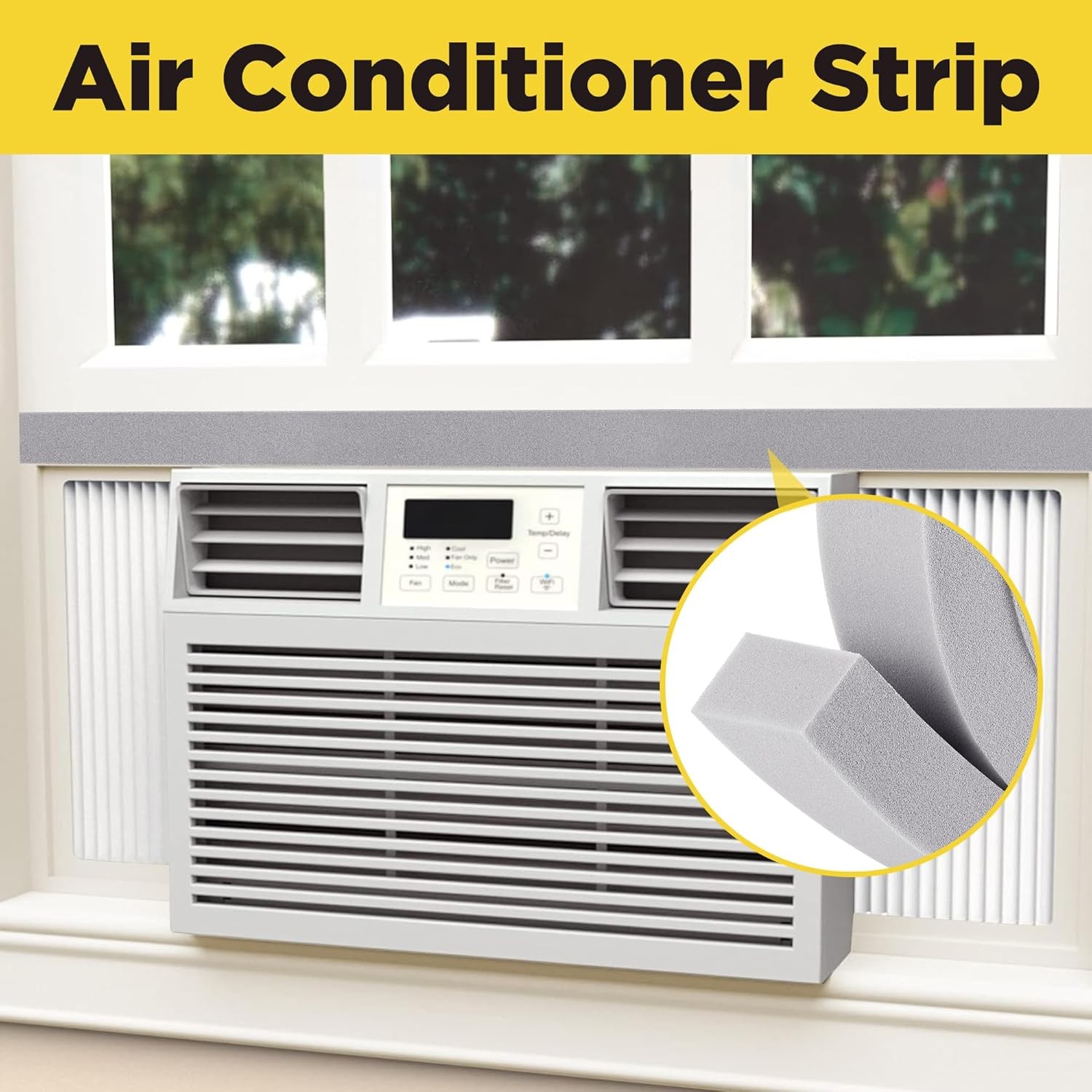 2 Pcs Foam Air Conditioner Weatherseal Tape 2 »x1 »x6.5ft Air Conditioner Foam