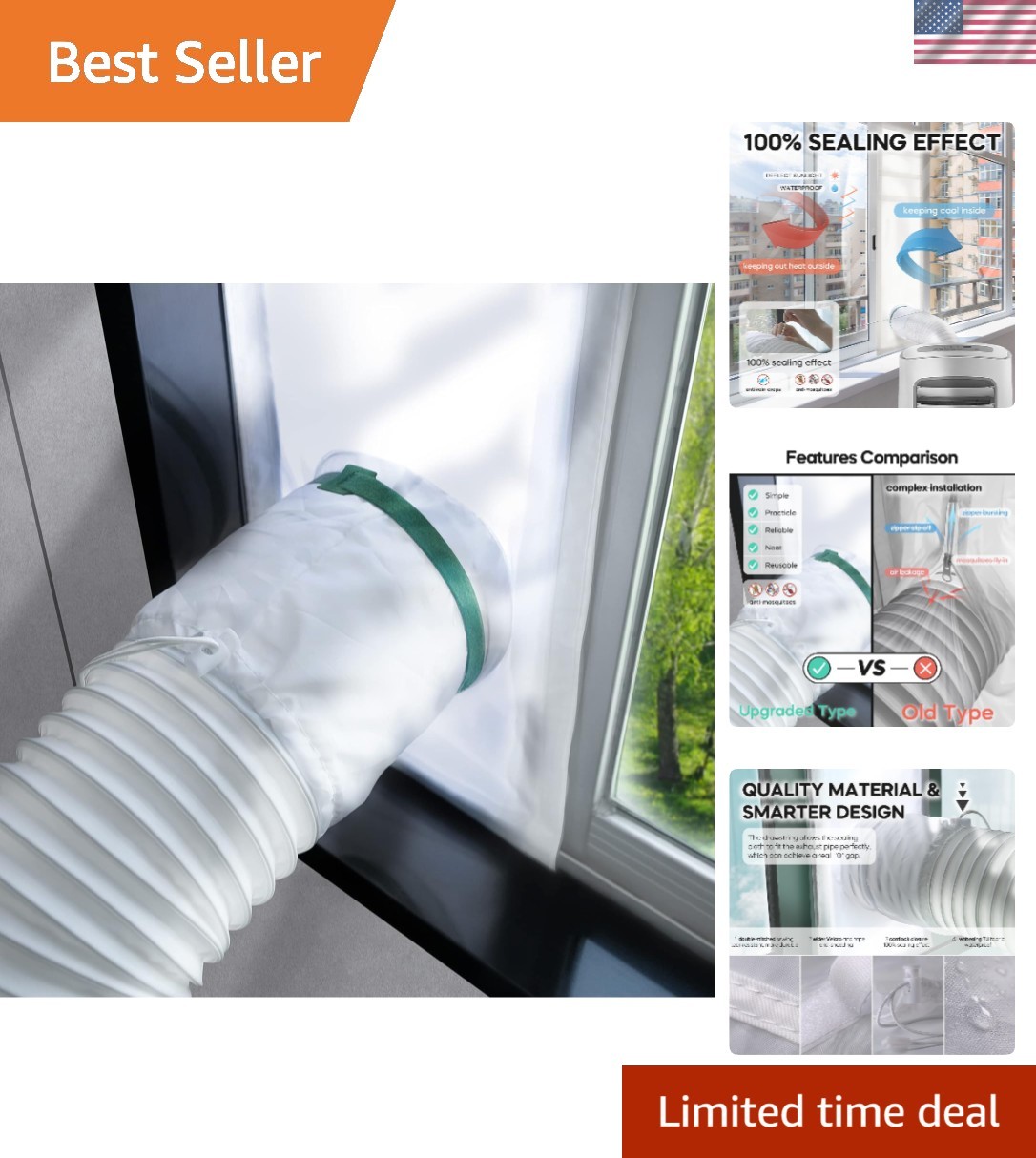 Adjustable Portable AC Window Kit 100% Sealing Waterproof Design for Efficiency