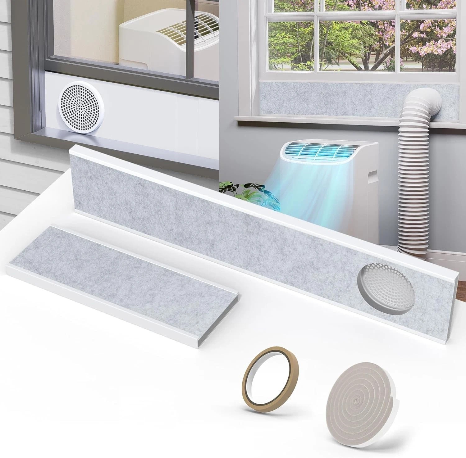 Portable Air Conditioner Window Vent Kit with Insulation Foam Panels, Adjusta…