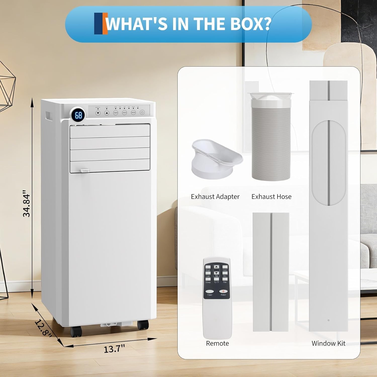 3 in 1 Portable Air Conditioner 8000 BTU Up to 350 Sq Ft Portable AC Unit Set