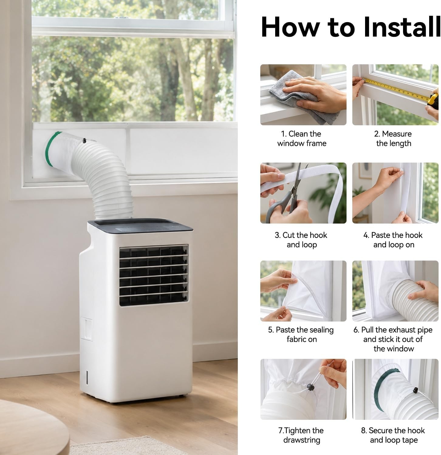Window Seal for Portable Air Conditioner, Adjustable 24&Prime;-35.4&Prime;, AC Window Ven…