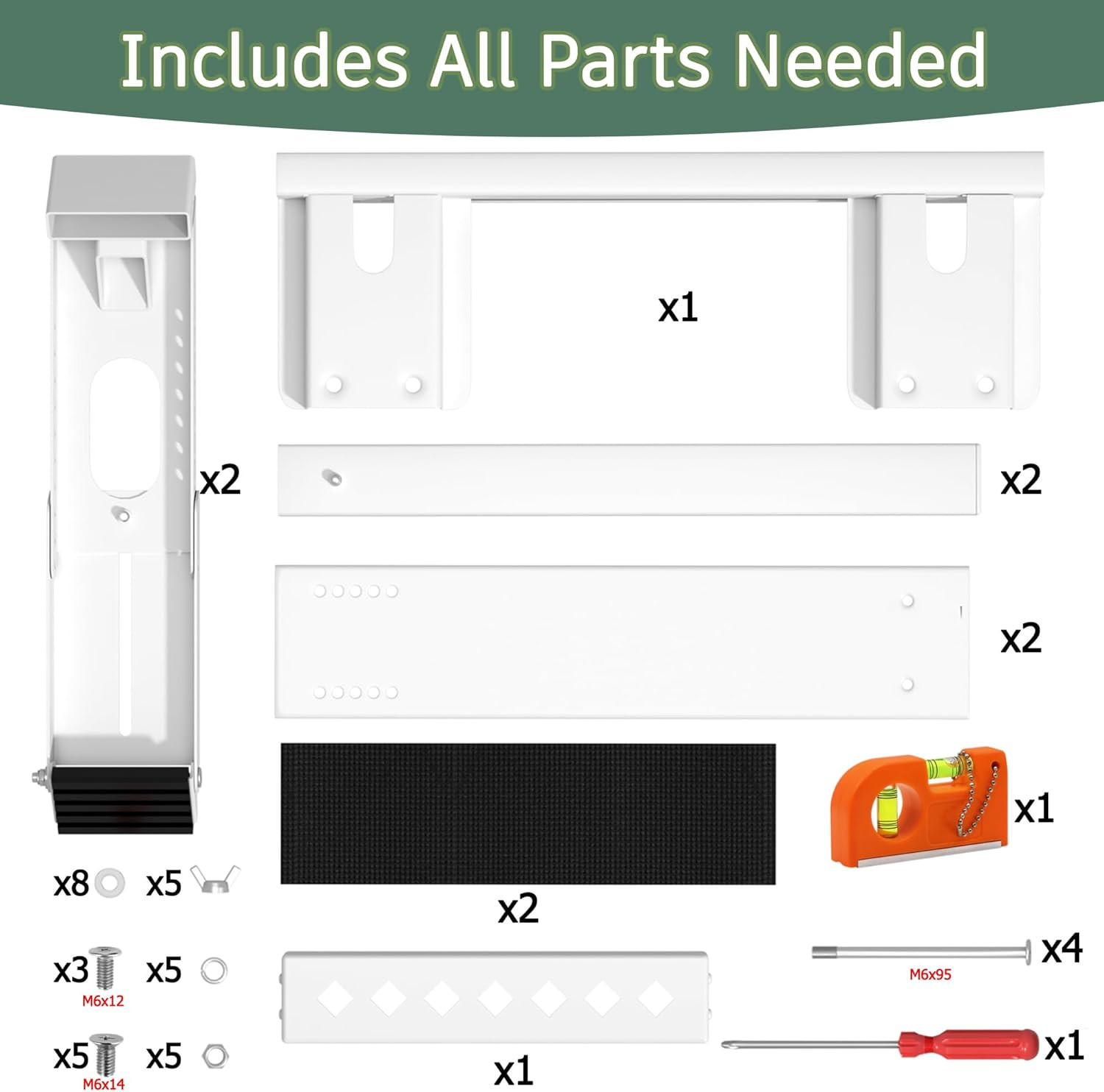 No-Drill Window AC Bracket, Upgraded Heavy-Duty Adjustable Air Conditioner Suppo