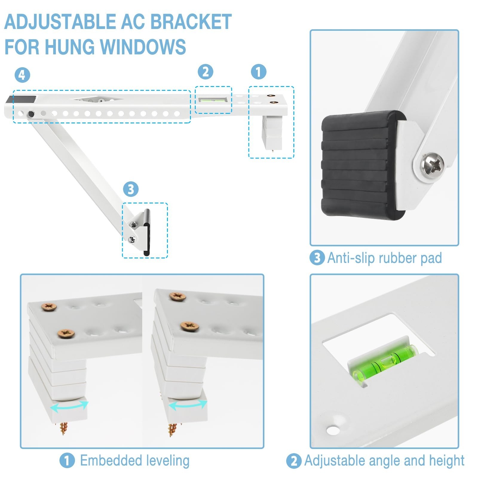 Universal Window AC Bracket – Air Conditioner Support Mount for Hung Windows, 85