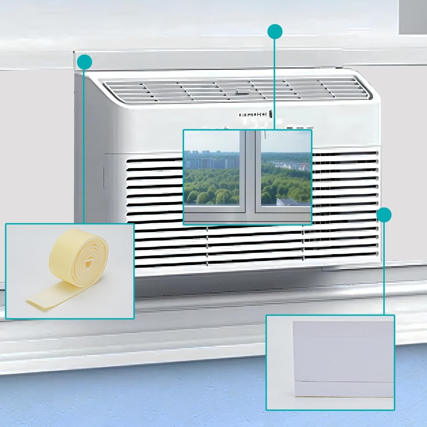 Foam Block for U Shaped Midea Window Air Conditioner Seal Kit Insulation