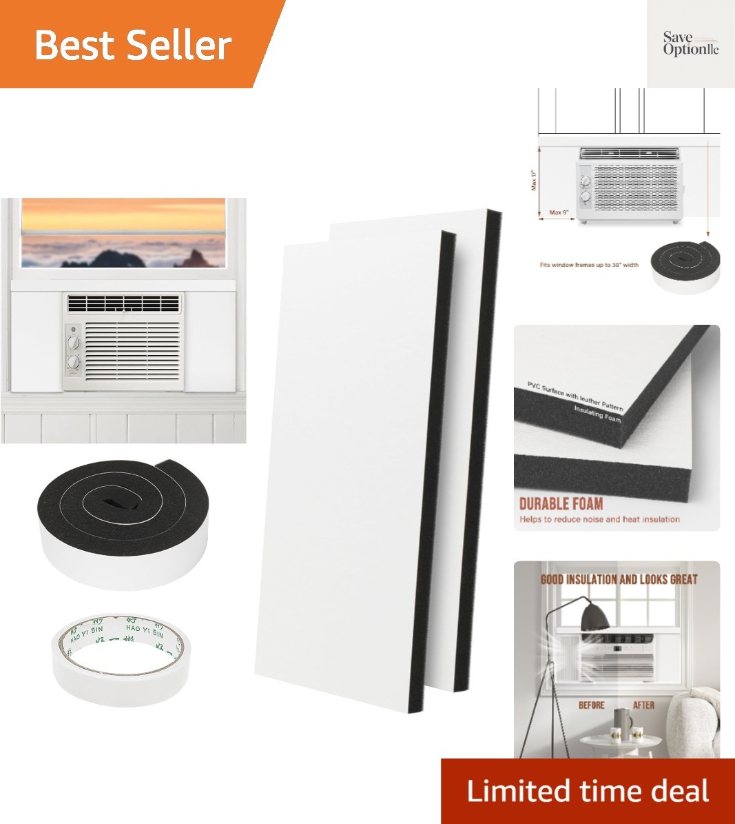 Window Air Conditioner Side Panels, 2 Pcs AC Side Surround Panel Kit Indoor |…