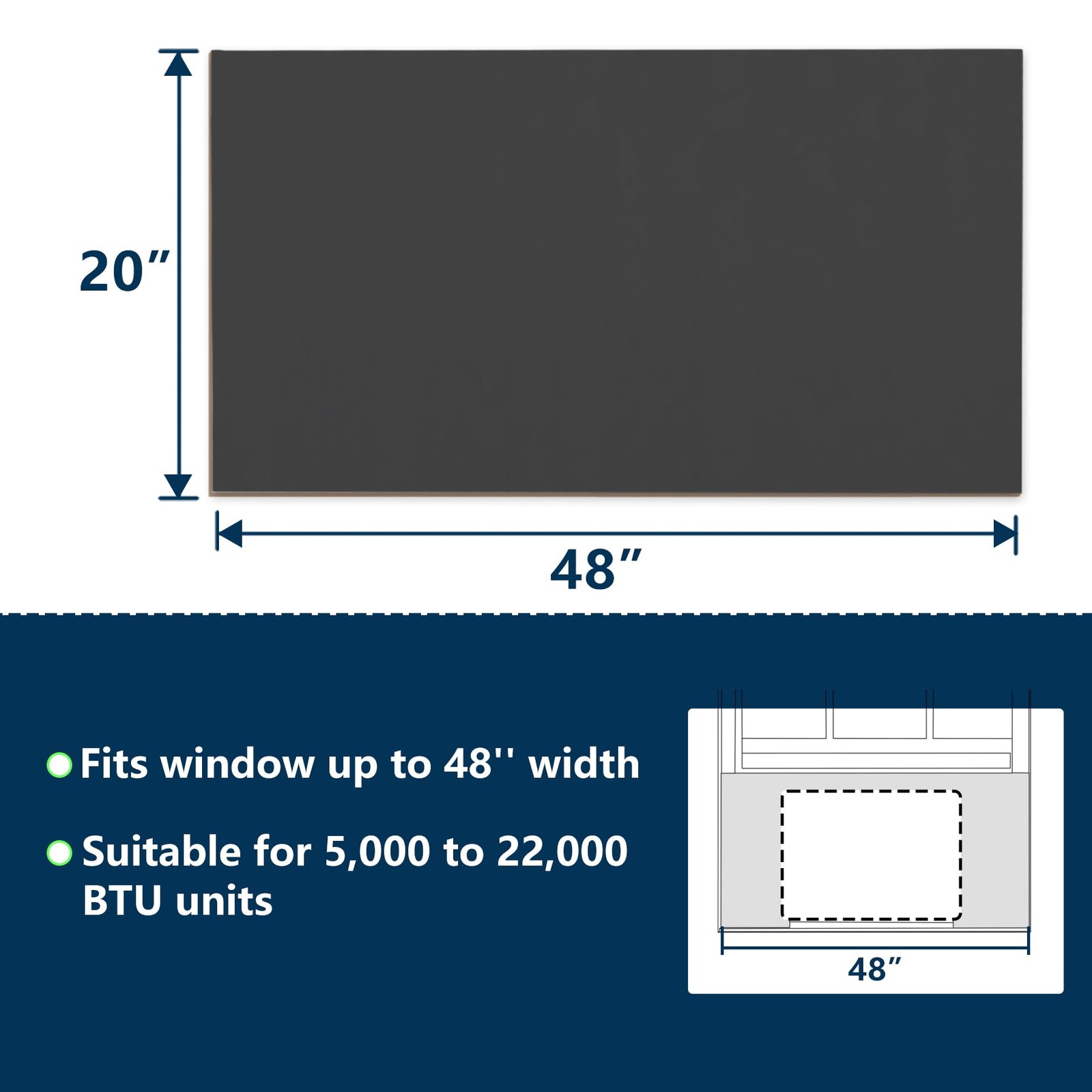 Window Air Conditioner Side Panels, 48 Inch Extended Width XL Size Surround I