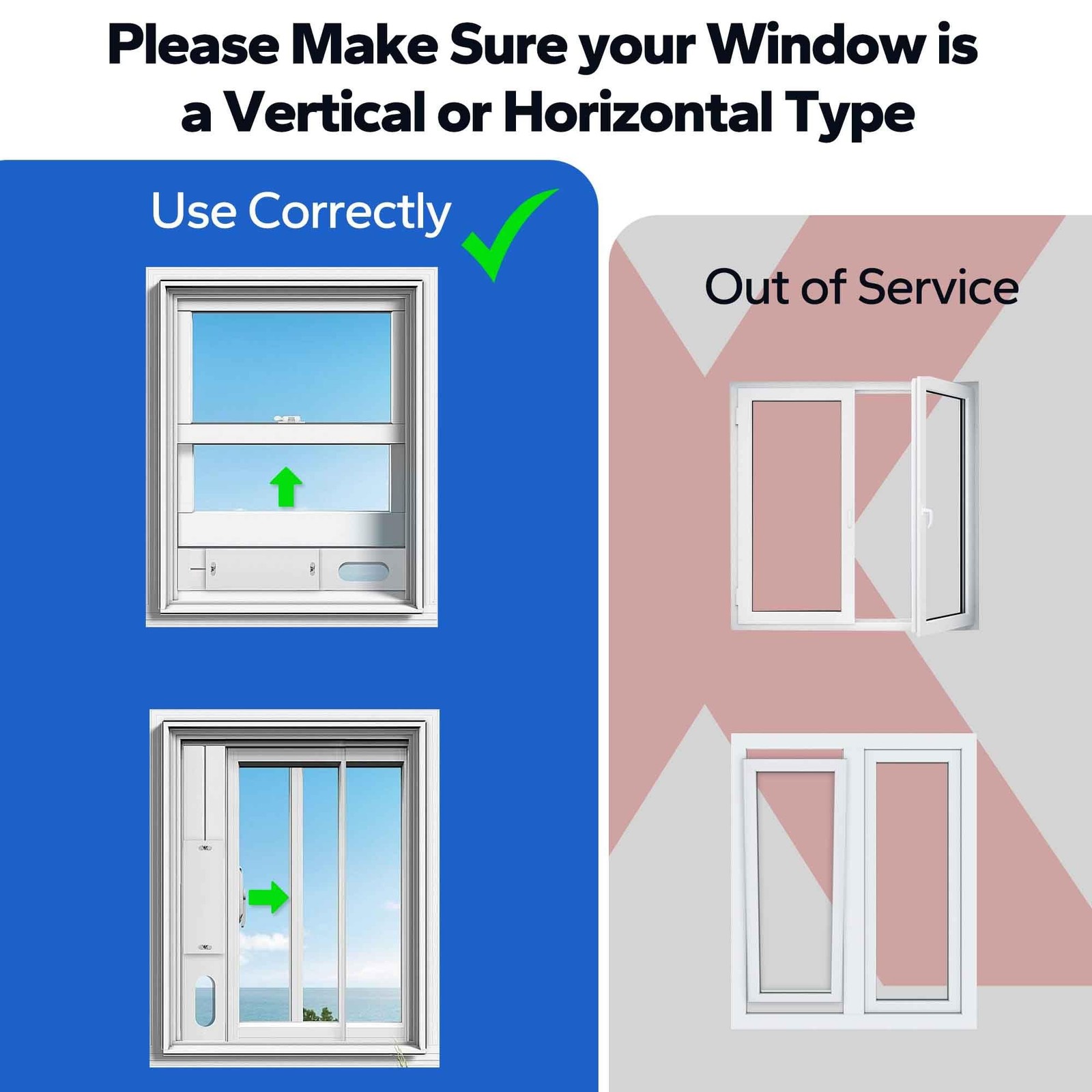Portable AC Window Vent Kit, with 5.9&Prime; Exhaust Hose, 5.9&Prime; Coupler and Bird Gu…