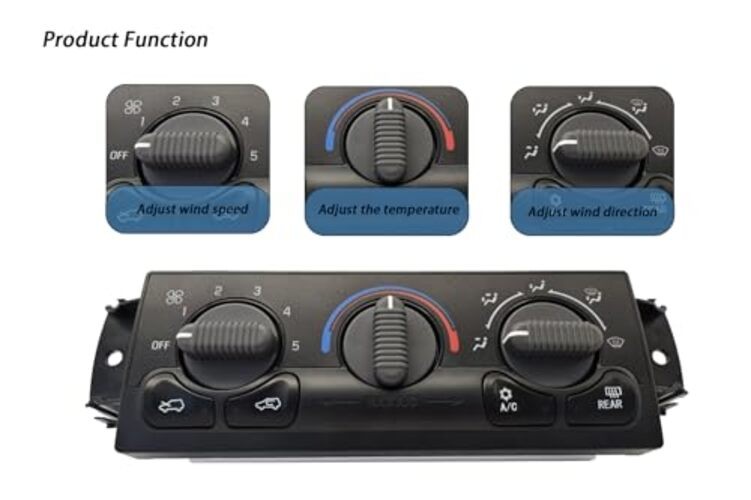 Front A/C Heater Climate Control Module Panel with Rear Window Defogger 599-218
