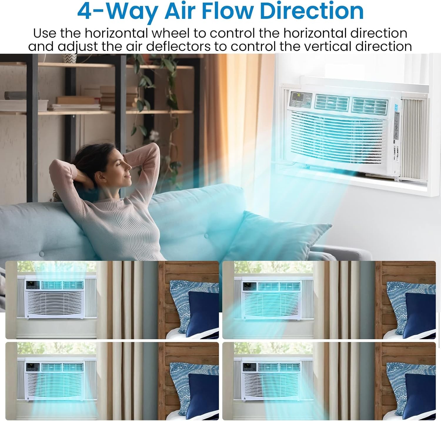 6000 BTU Window Air Conditioner with Remote & Timer Function 250 Sq.Ft AC Unit