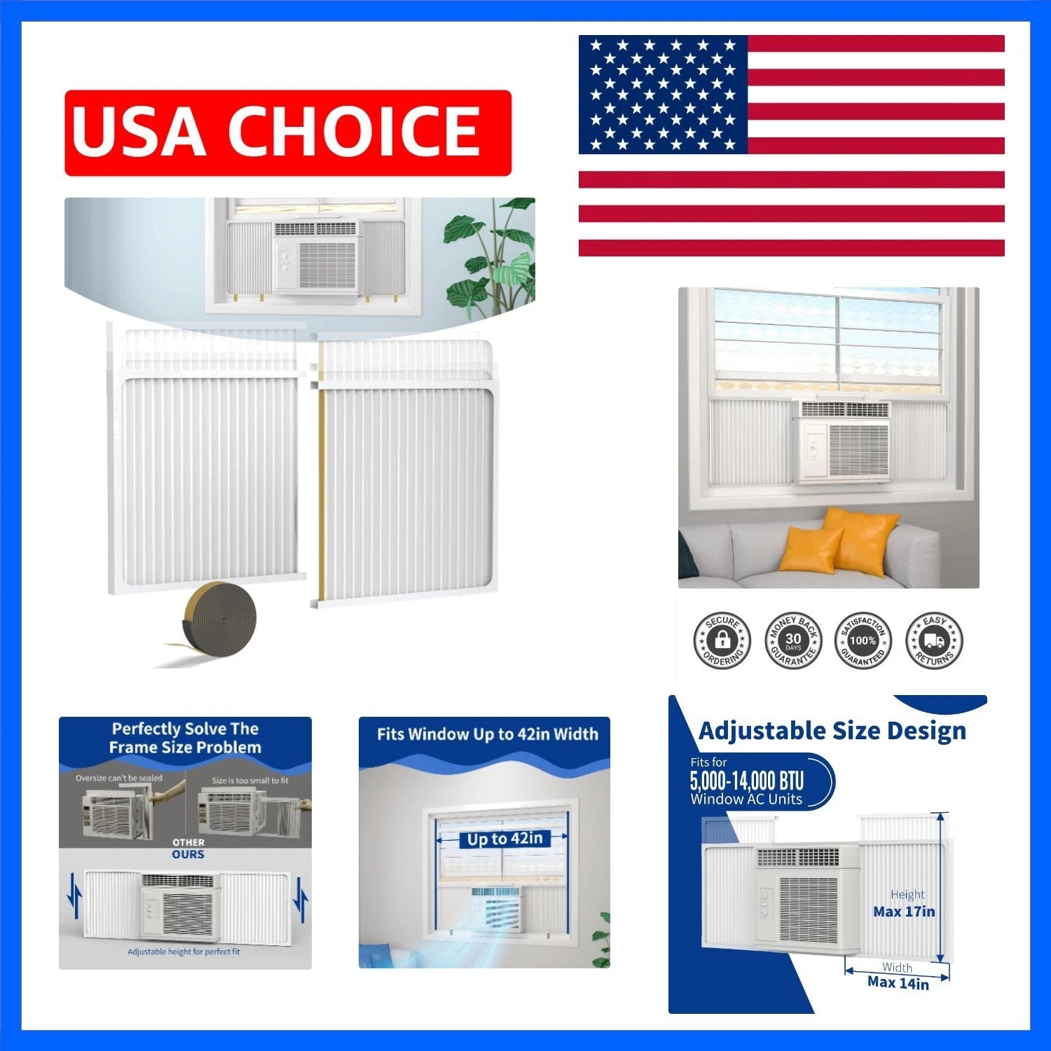 Window Air Conditioner Side Panel with Adjustable Frame, Universal Window AC …