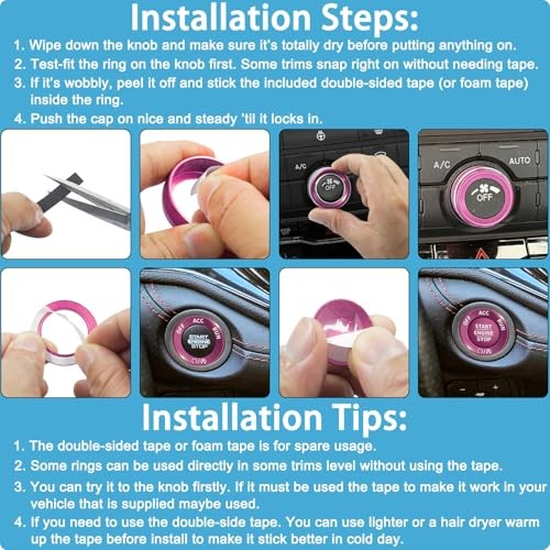 Pink Air Conditioning Knob Cover for Dodge Durango Accessories 2021-2024 2025