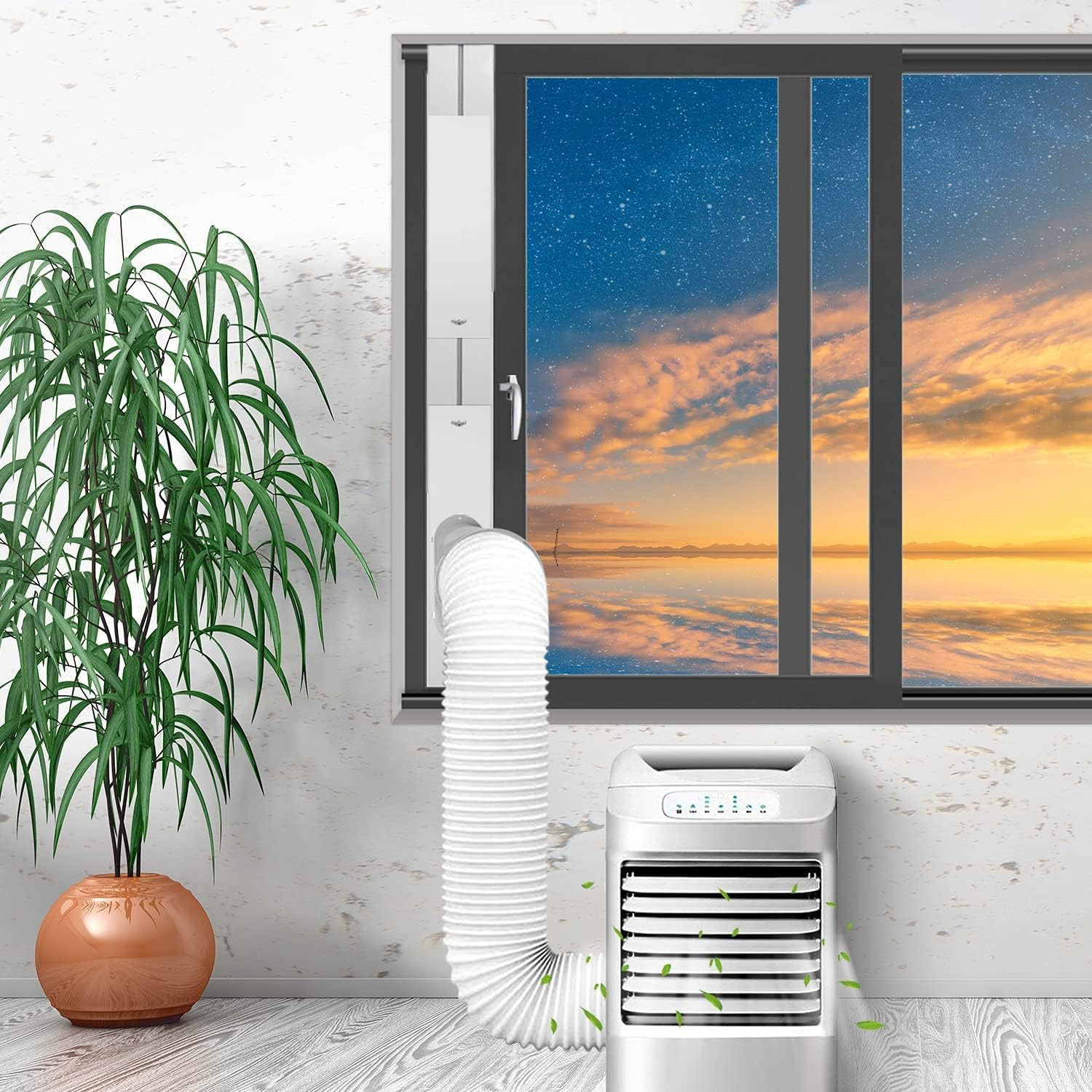 Portable Air Conditioner Kit with Hose, Adjustable Window Seal with 5.9 Inch Dia