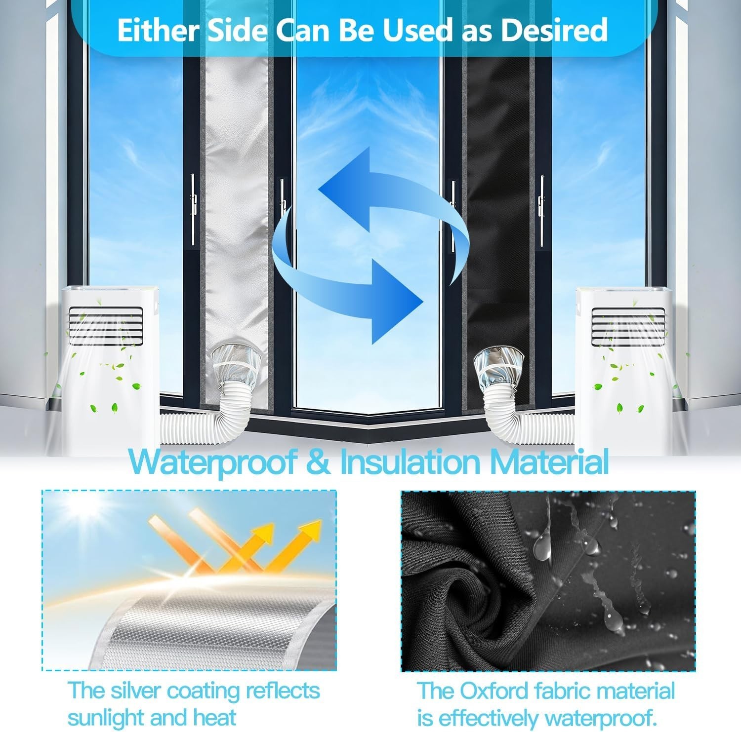 Efficient 98 Inch AC Vent Seal for Sliding Doors – Easy to Install & Waterproof