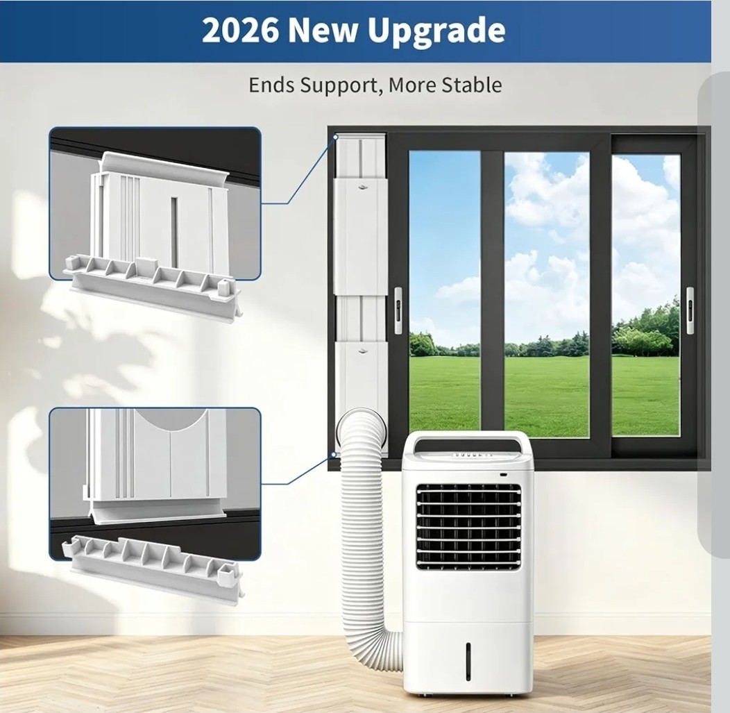Portable AC Vent Kit, Air Conditioner Door + Window Universal 5.1&Prime; & 5.9&Prime; Fepoch