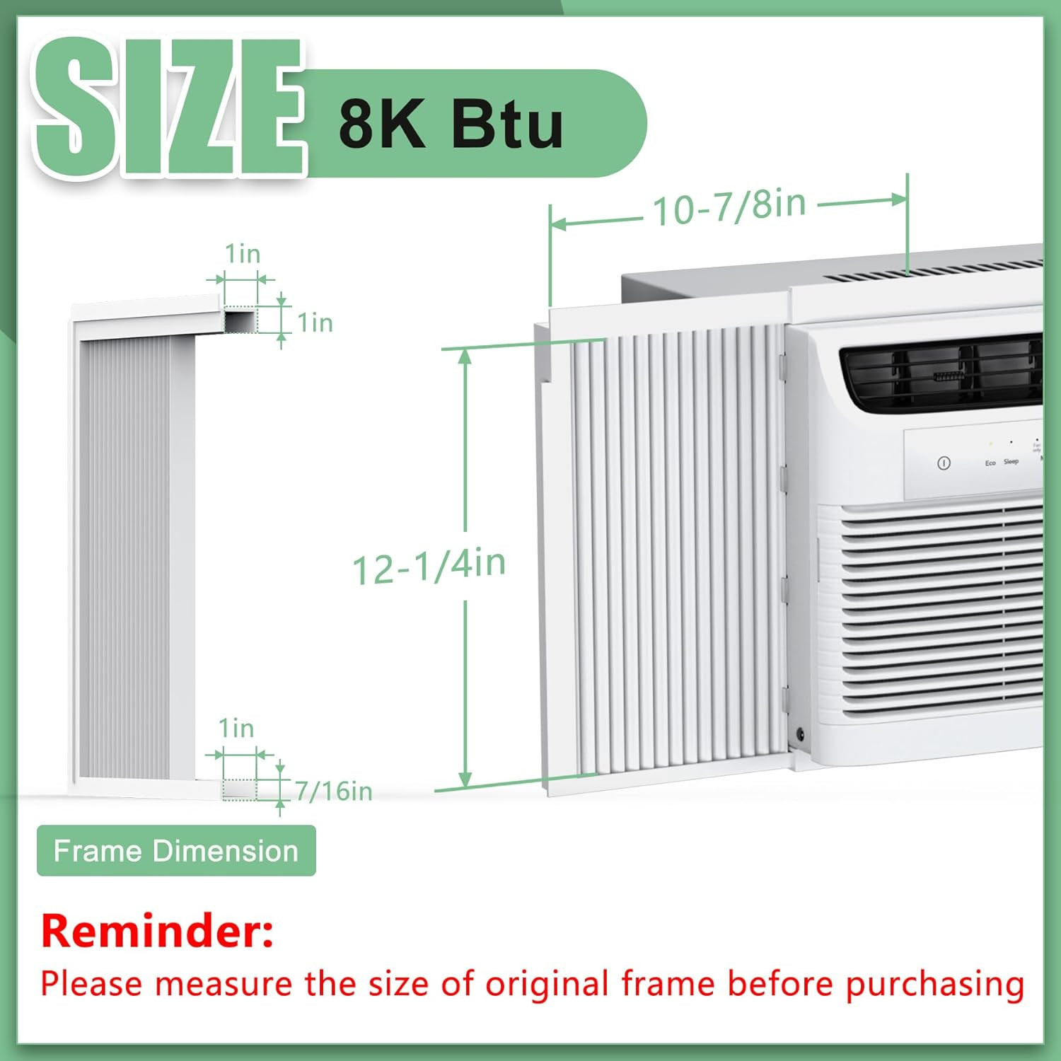 Window AC Side Panels with Frame Set,Air Conditioner Accordion Filler Curtain Re