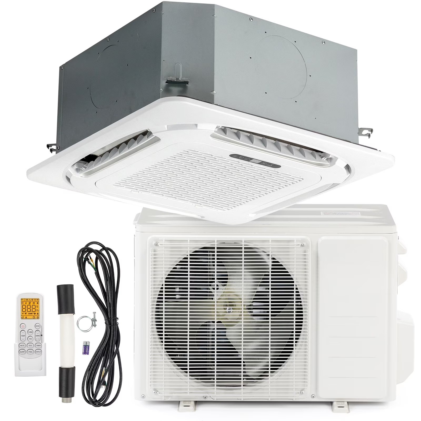 Bonnlo 23000 BTU Ceiling Cassette Air Conditioner with Inverter & Remote