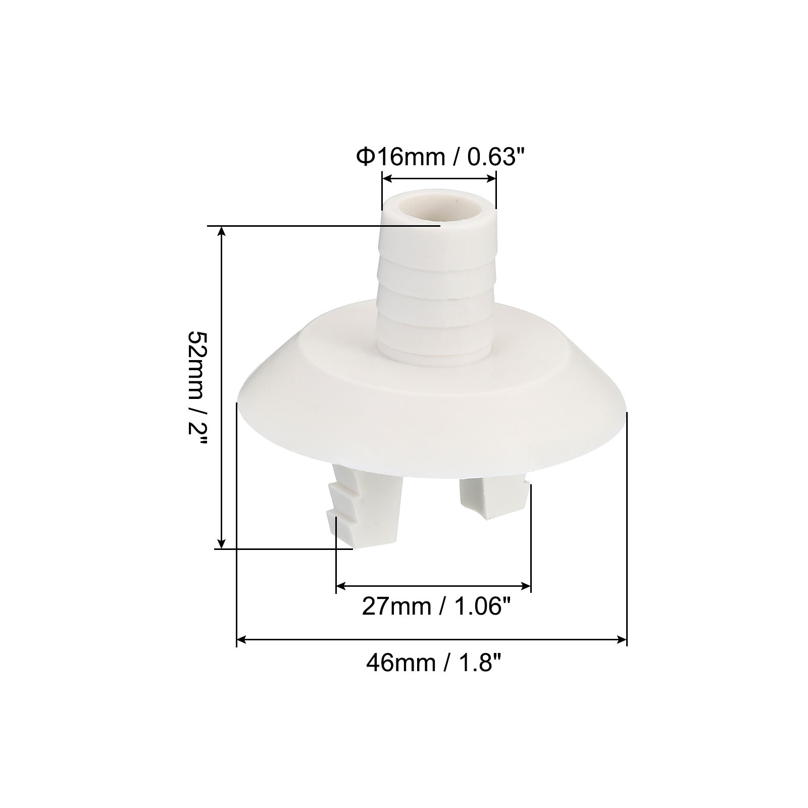 4pcs 27mm Air Conditioner Drain Hose Connector with Clamp, White Style 2