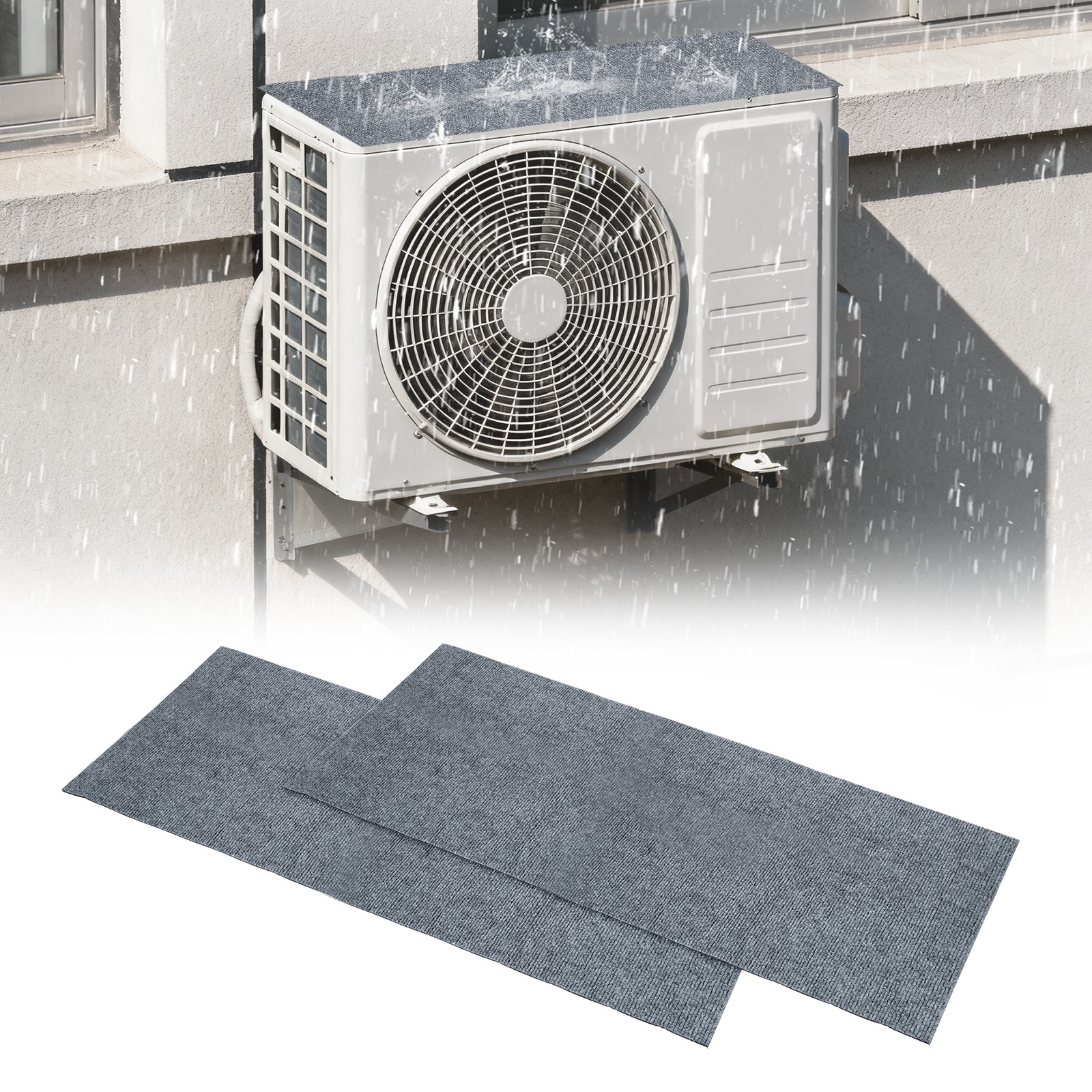 2Pcs Air Conditioner Drip Cushion 39&Prime;x16&Prime;x5/32&Prime; Self-Adhesive AC Top Pad Gray