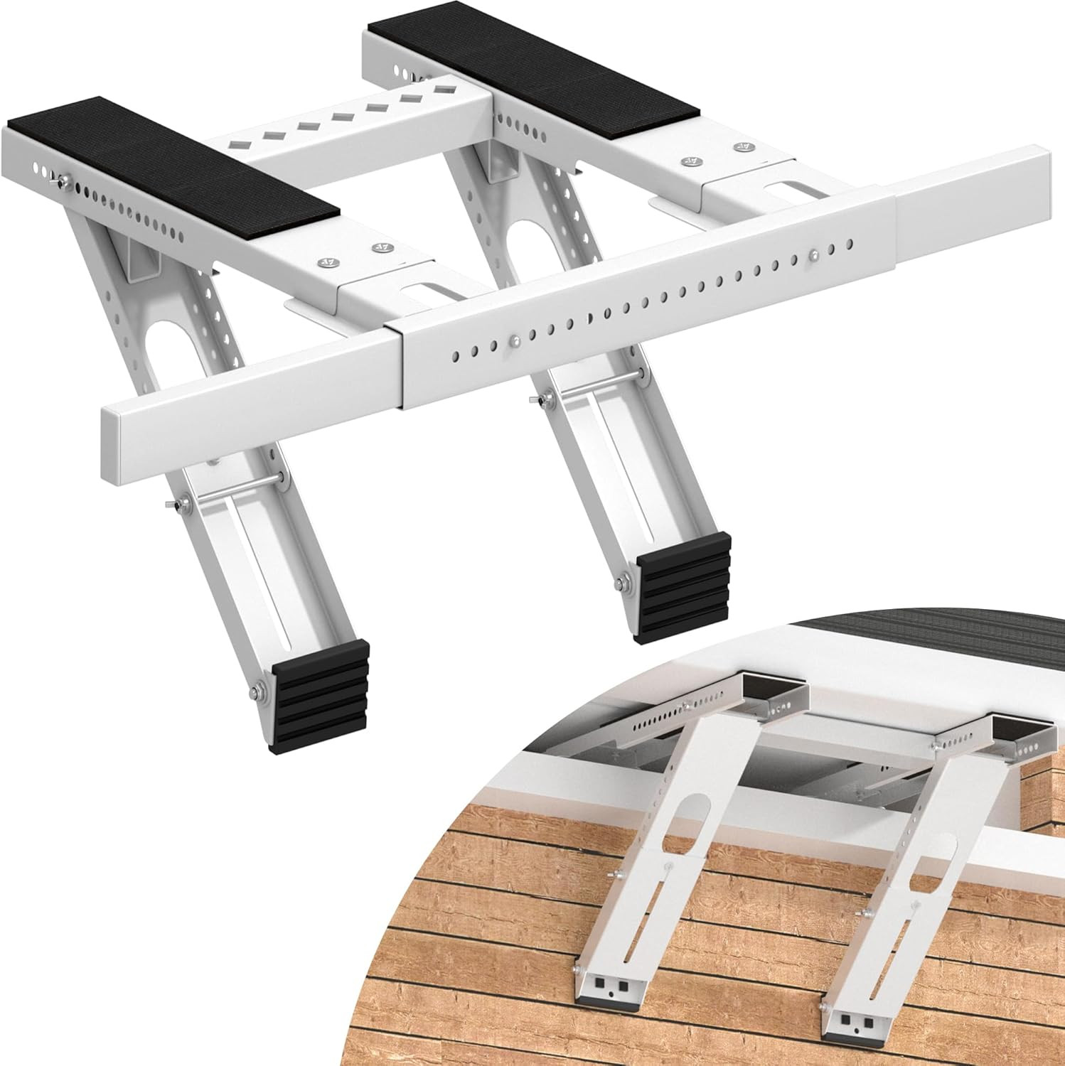 No-Drill Window AC Bracket, Upgraded Heavy-Duty Adjustable Air Conditioner Suppo