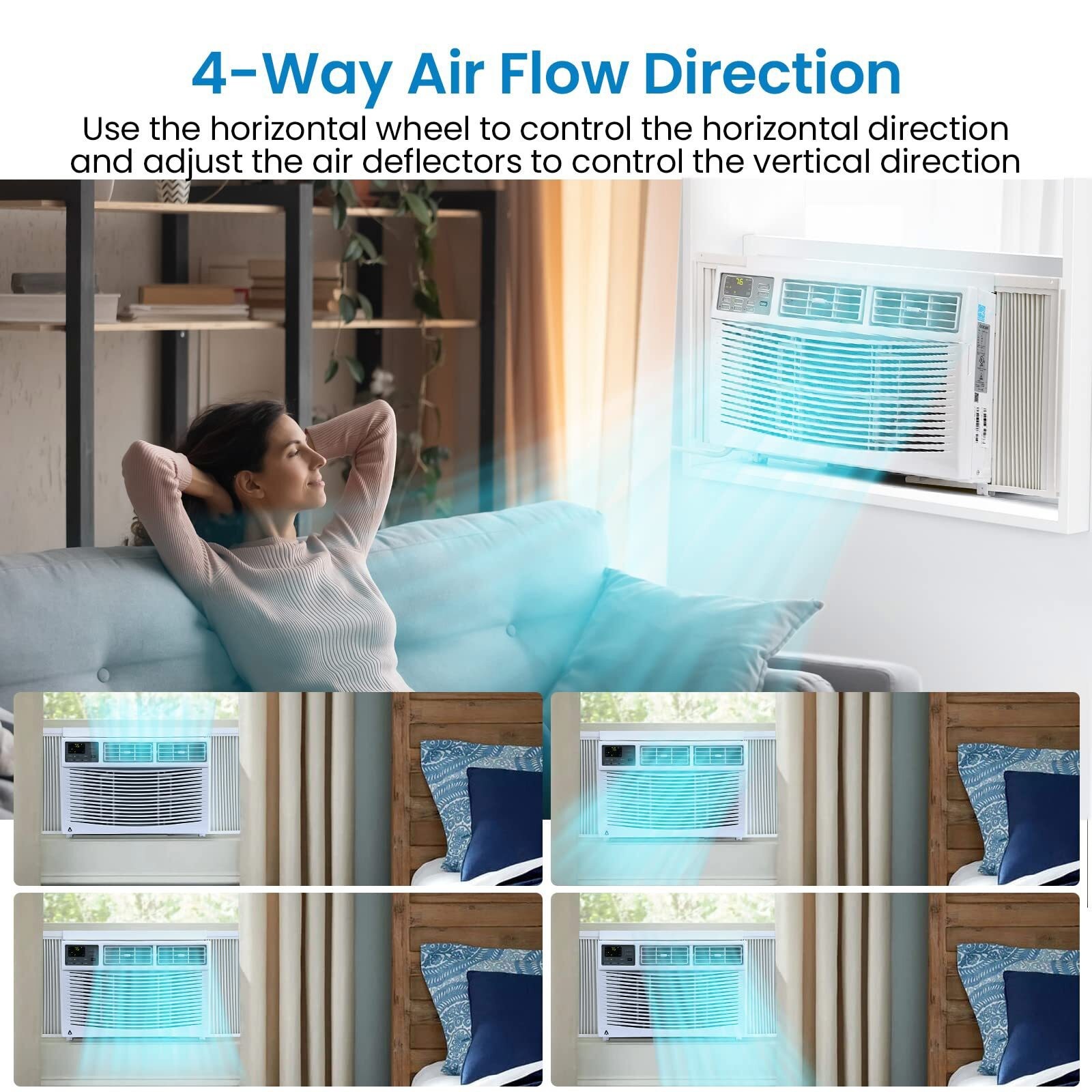 Smart Window Air Conditioner 6000BTU Quiet Operation Fast Cooling & Dehumidifier