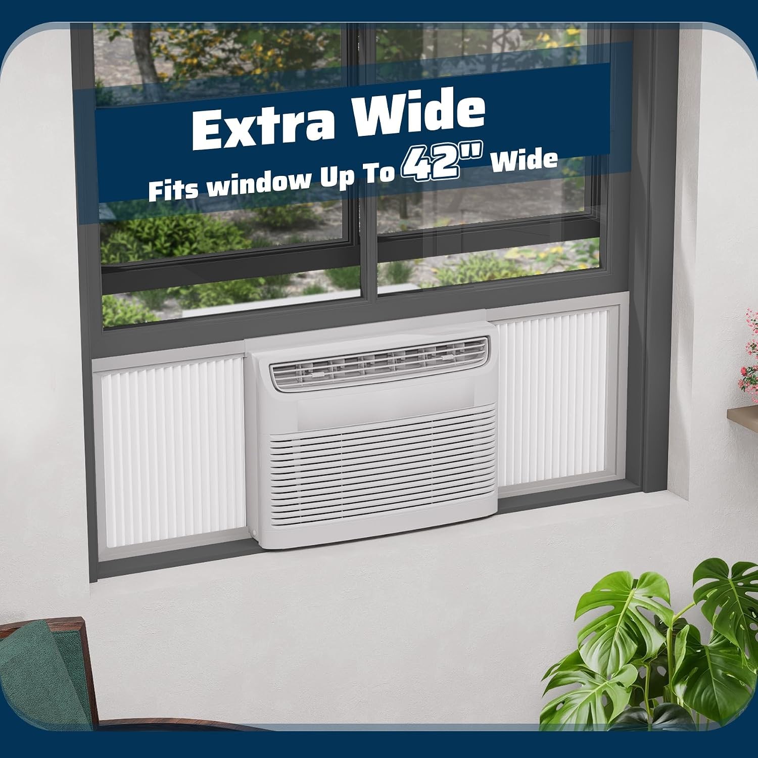 Window Air Conditioner Side Panels Kit 17&Prime; H x 19 1 4&Prime; W Extra Wide Window AC