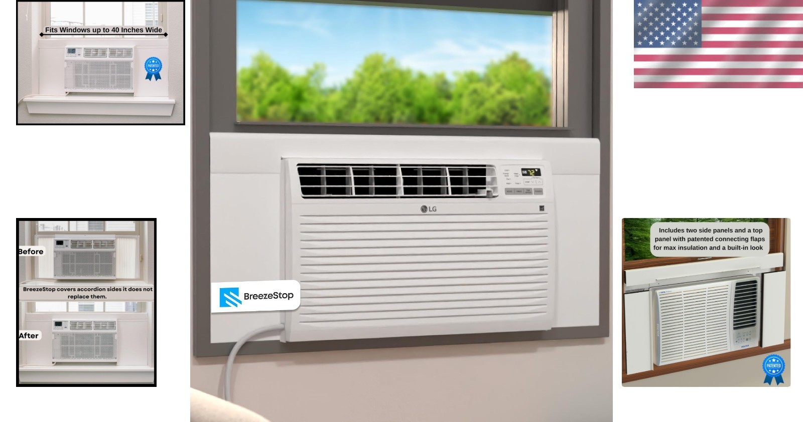 Window AC Insulation Panels 36-40&Prime; for Summer Winter Sound Light Barrier