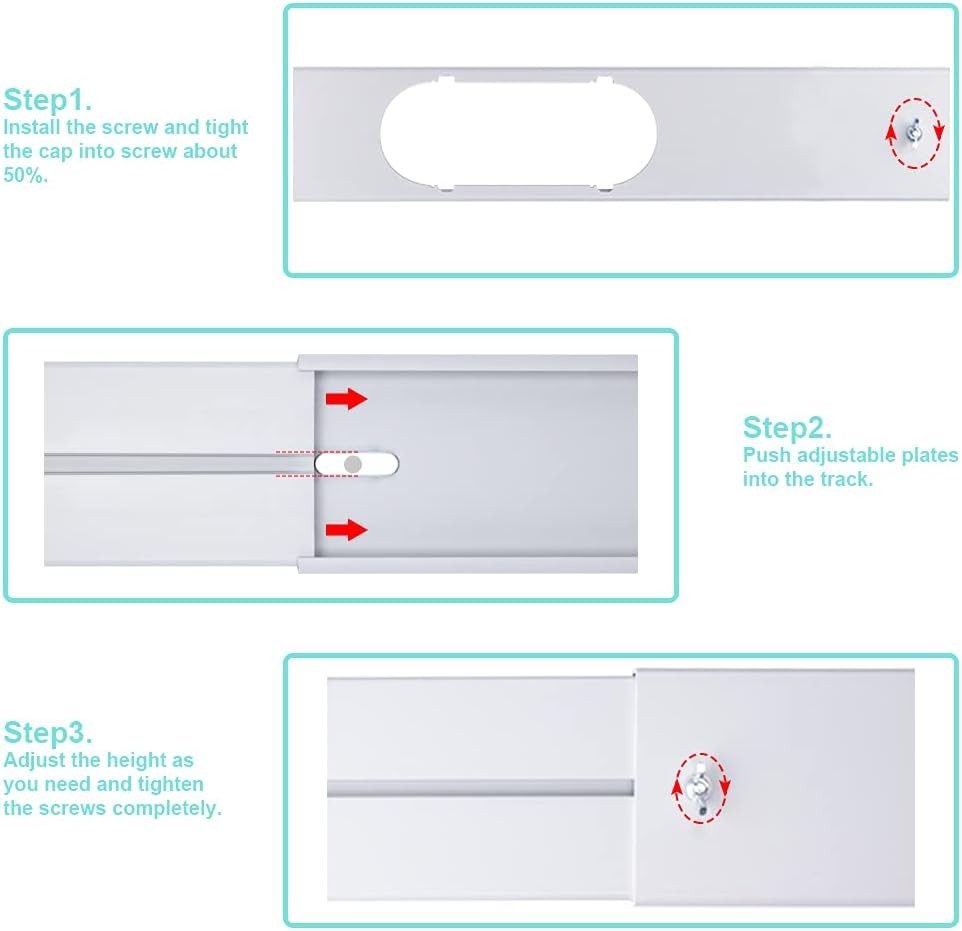 Portable Air Conditioner Window Kit with Coupler 5.9 Inch Adjustable Window