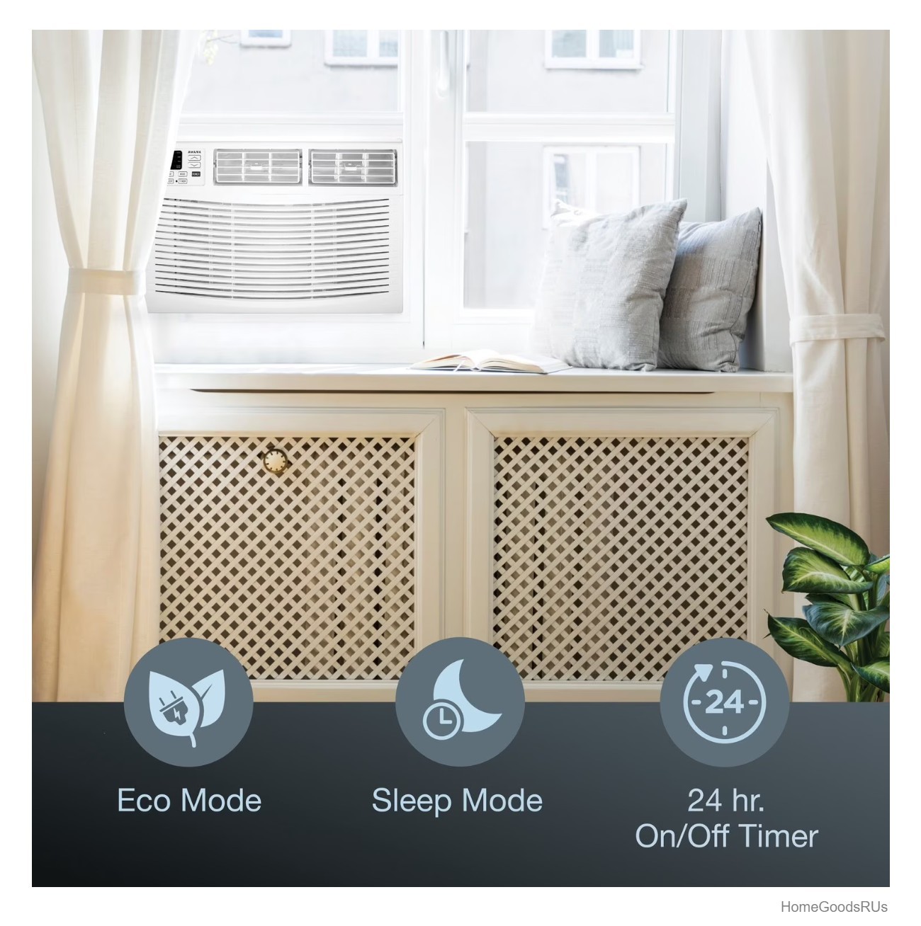 Window Air Conditioner 12000 BTU 115V Remote Control Cools 550 Sq Ft