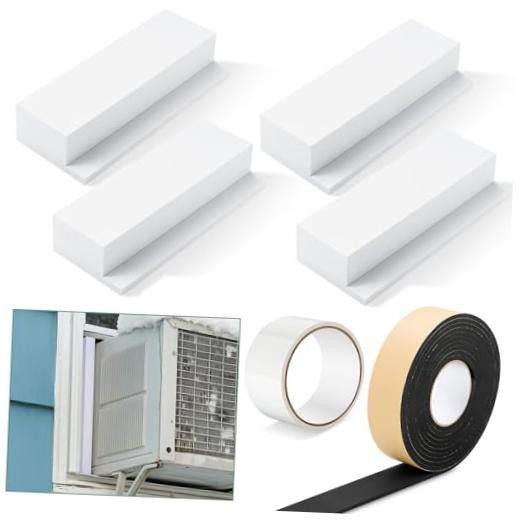 Pcs Foam Block Compatible with Midea U Shaped Window Air Conditioner 4 White