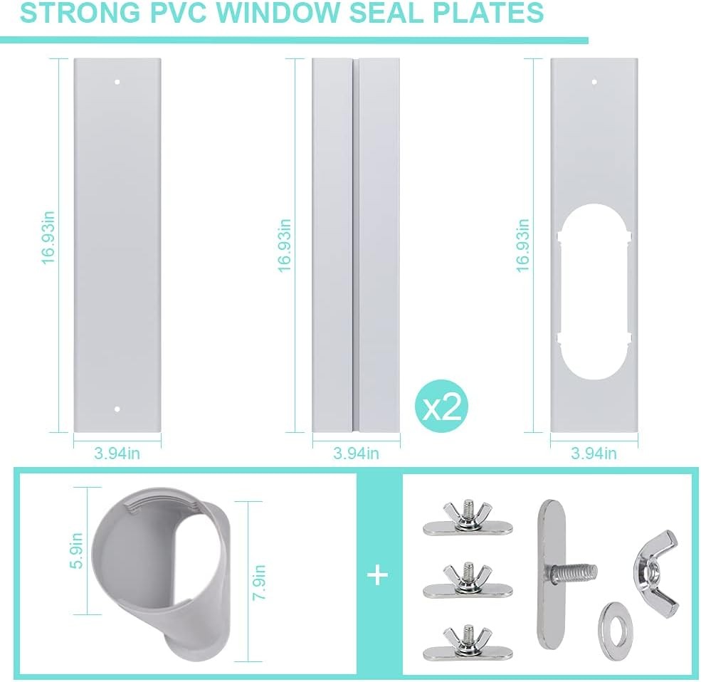 Portable Air Conditioner Window Kit with Coupler 5.9 Inch Adjustable Window