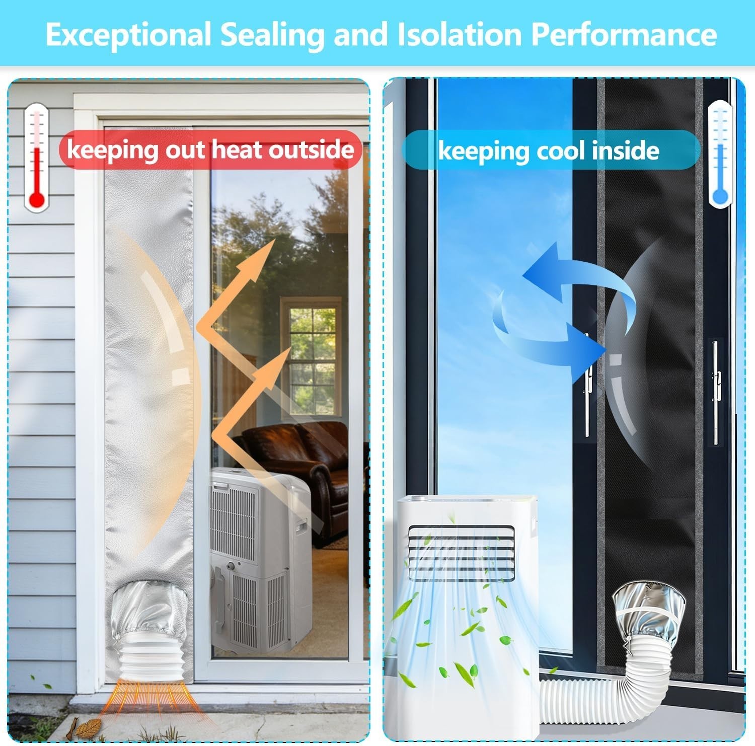 Efficient 98 Inch AC Vent Seal for Sliding Doors – Easy to Install & Waterproof