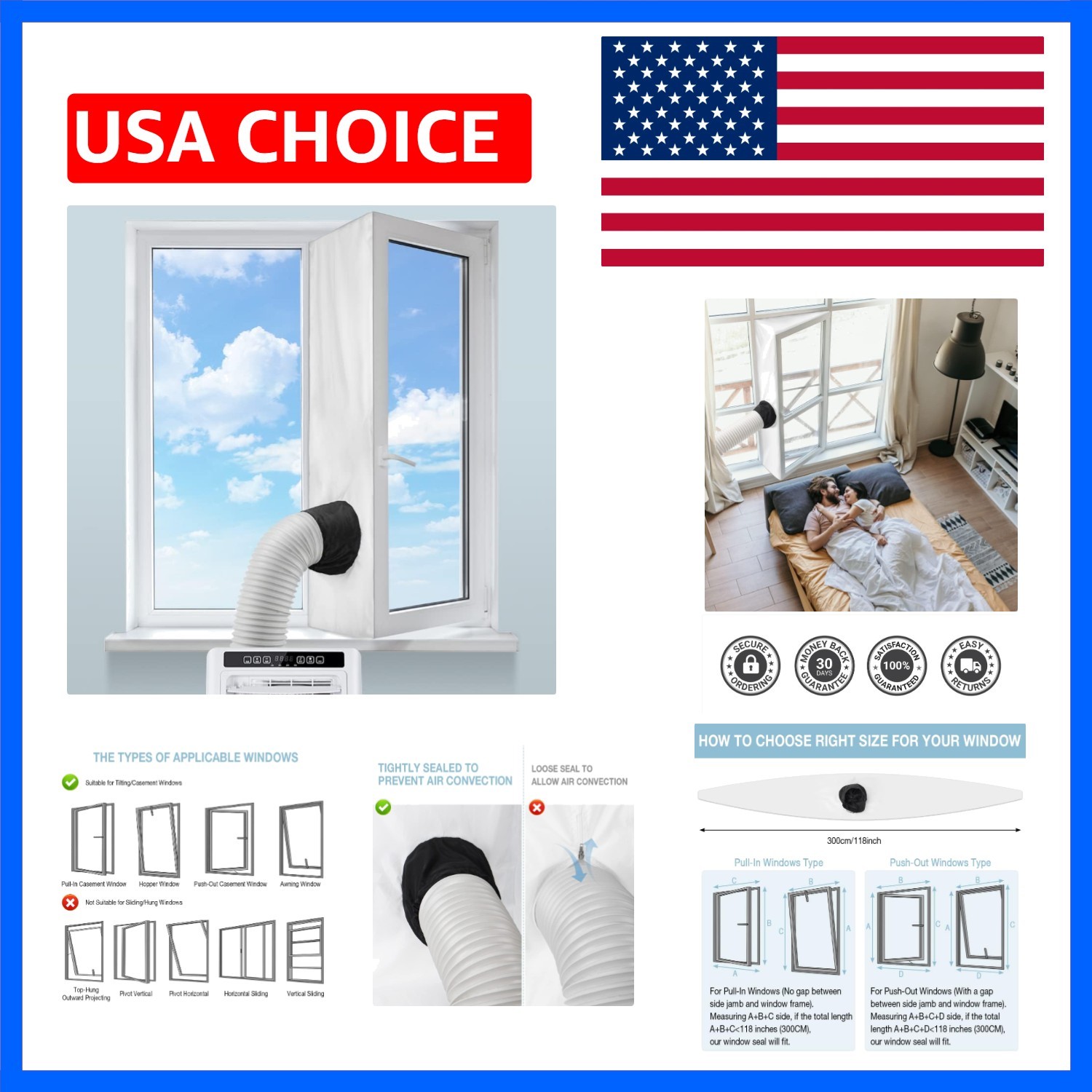 Adjustable Cloth Window Seal Kit for AC Units – 118&Prime; Easy Install Solution