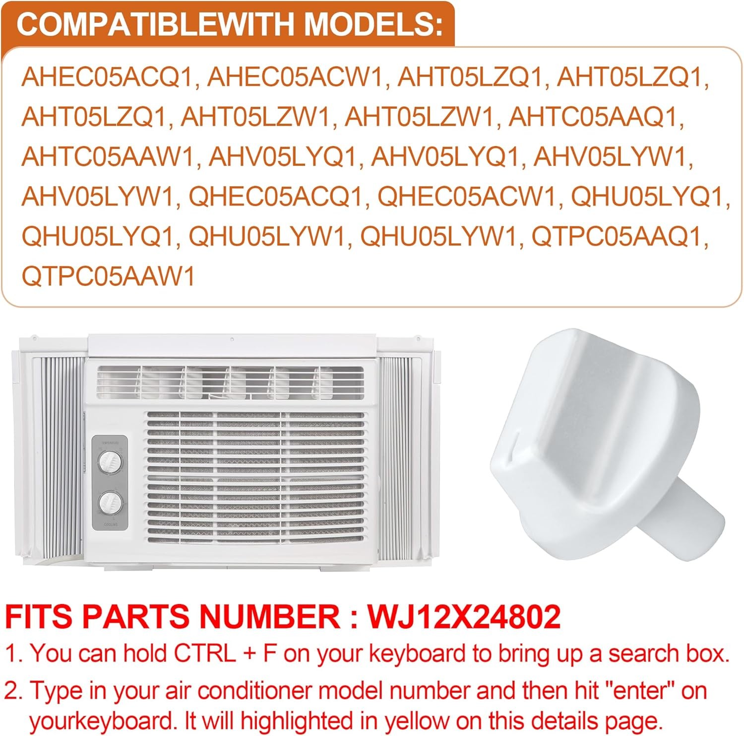 2Pcs WJ12X24802 for GE Air Conditioner Knobs Replacement Parts White Appliance