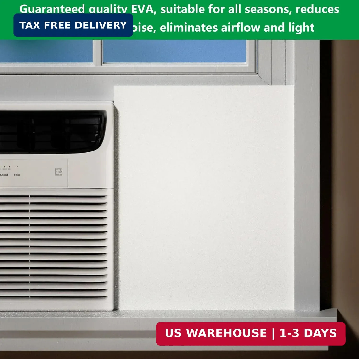 Window Air Conditioner Side Insulated Panel, WinterSummer Winter Heat and Draft