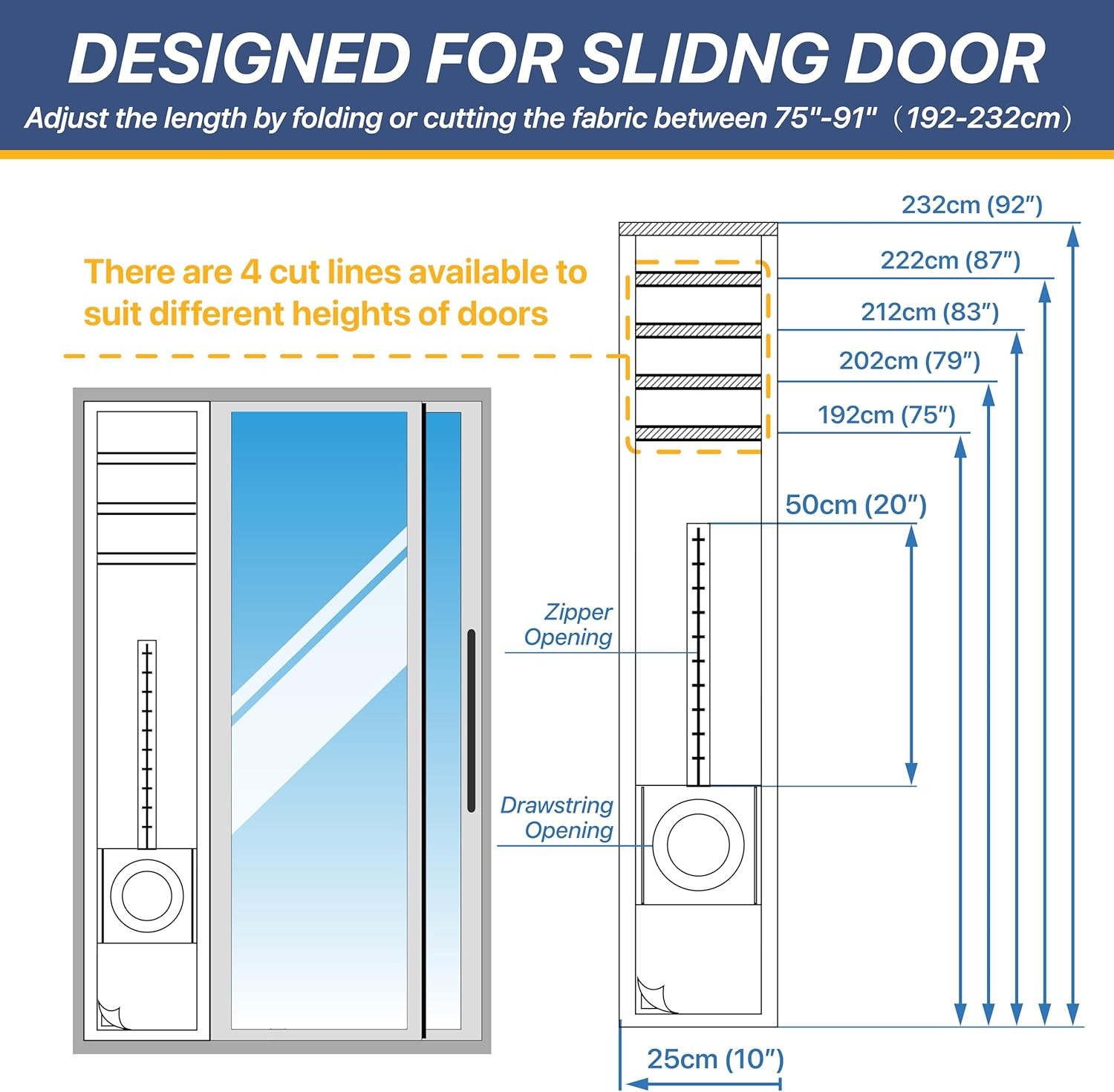 AC Sliding Door Vent Kit Portable Air Conditioner