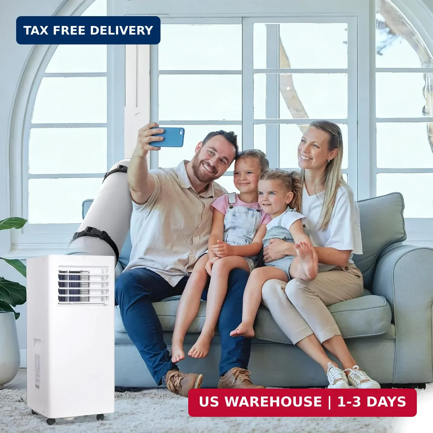 Portable Air Conditioner Window Unit Kit with Hose Universal Adjustable Seal Pla