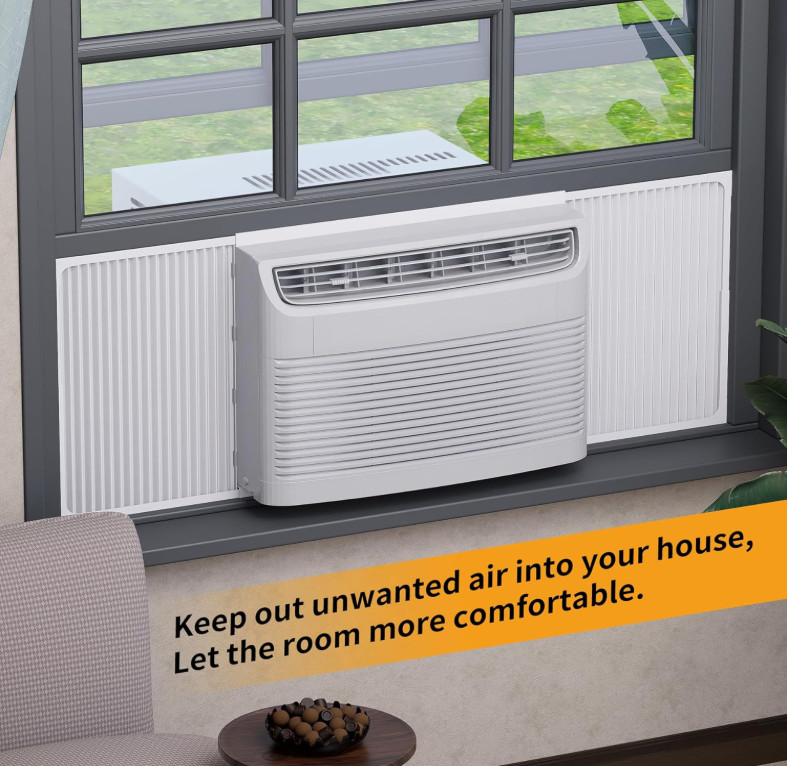 Adjustable Window Air Conditioner Side Panels and Frame Set,Extra Wide Window AC