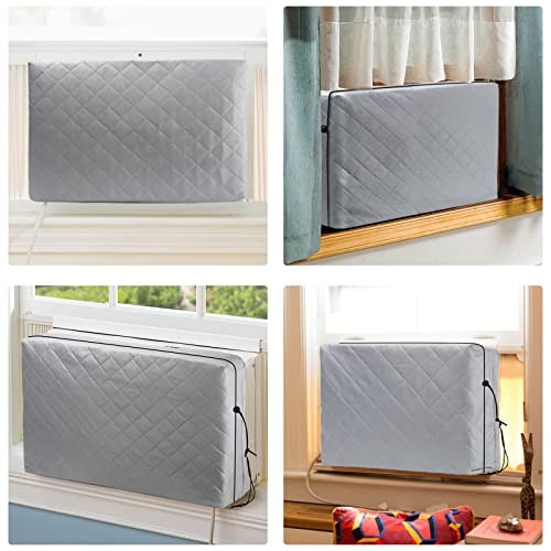 2 Pack Indoor Outdoor Window Air Conditioner Cover Adjustable Window AC Medium