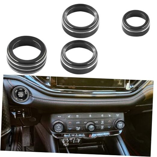 Black Air Conditioning Knob Cover for Dodge Durango Accessories 2021-2024 2025