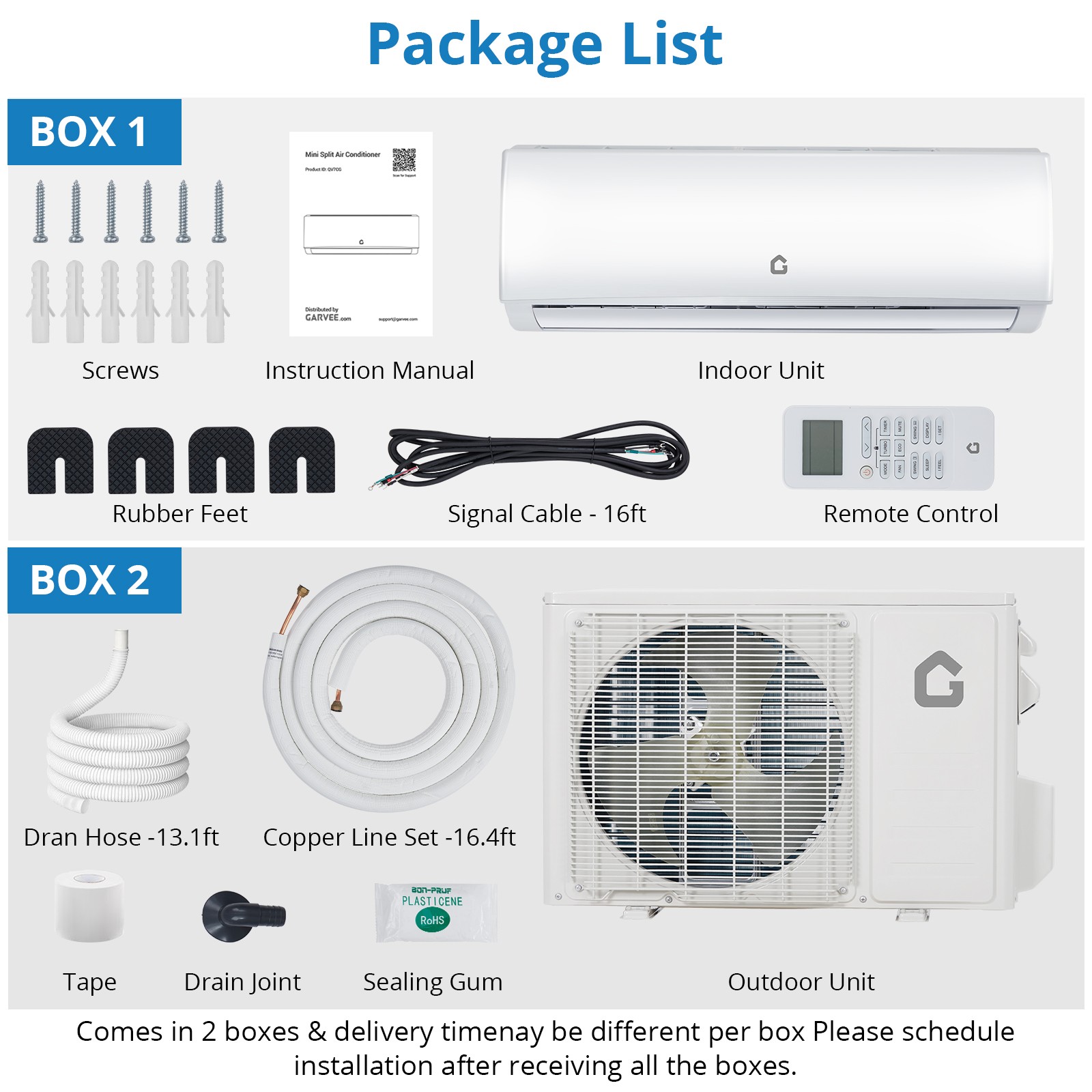 9000 BTU Mini Split Air Conditioner Heat Pump 20 SEER2 Ductless Inverter
