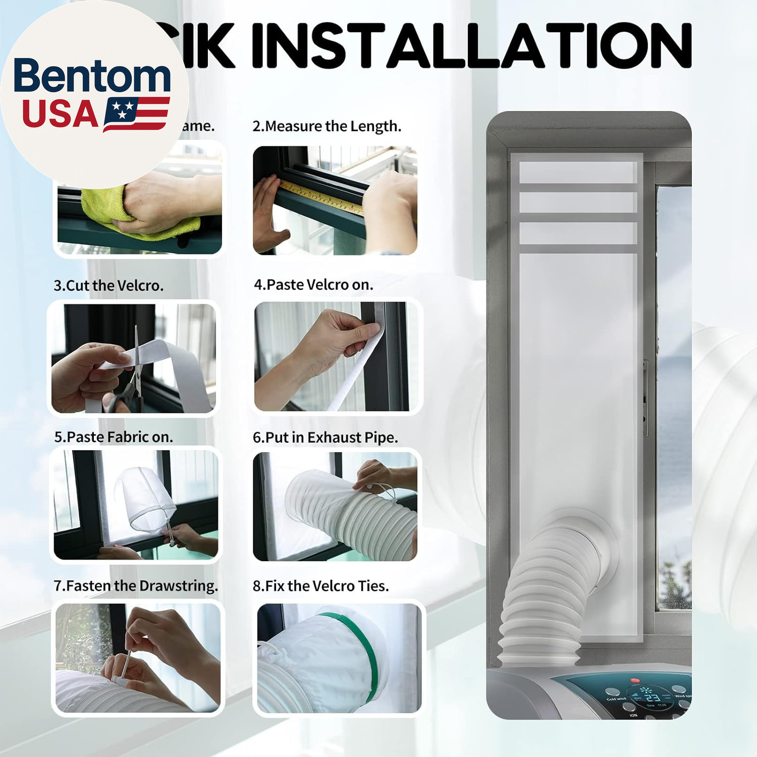 Window Seal for Portable Air Conditioner, 100% Sealing Effect AC Window Seal Ven