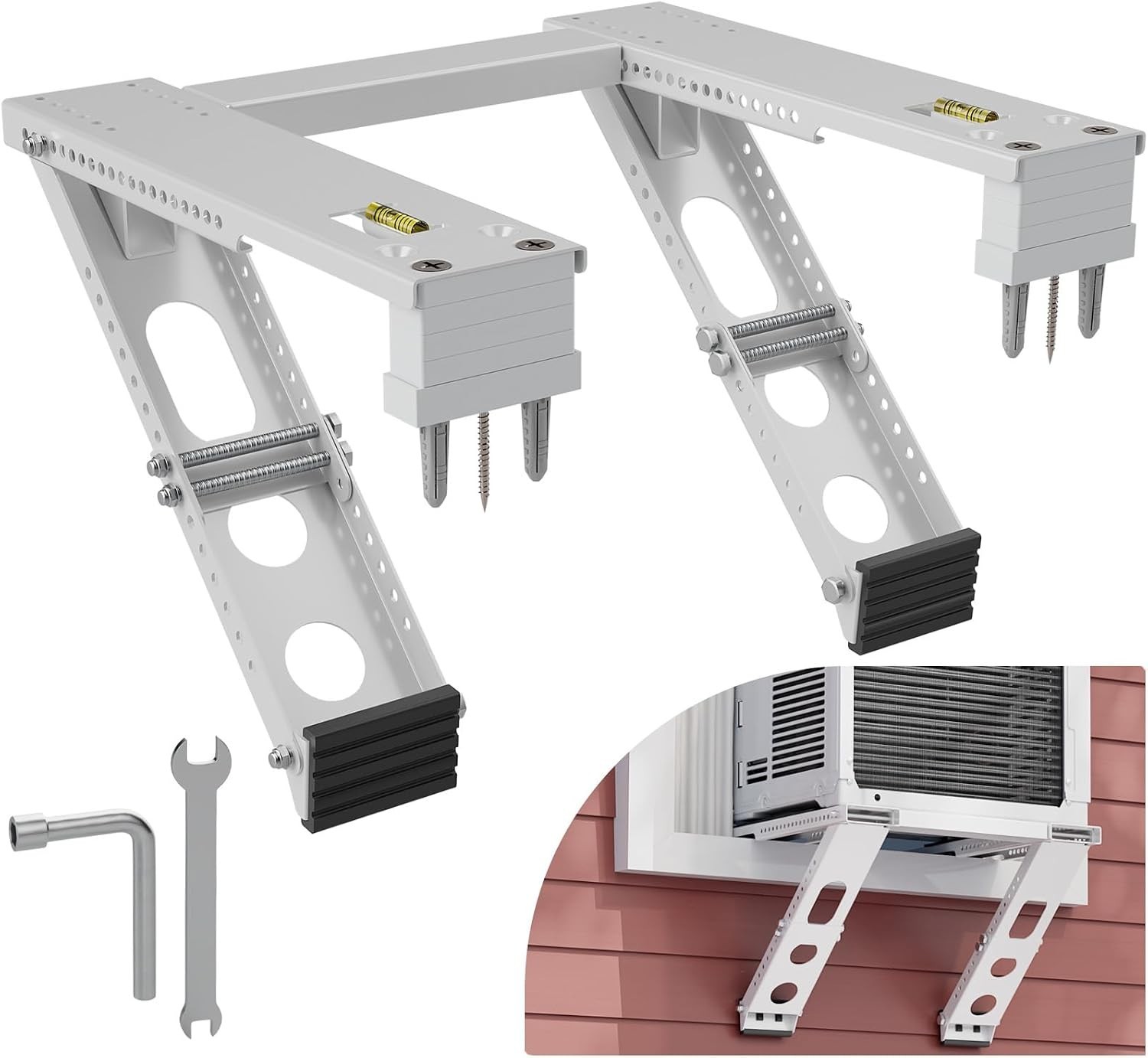 No Drilling Window AC Support Bracket Adjustable Support Fits Single &