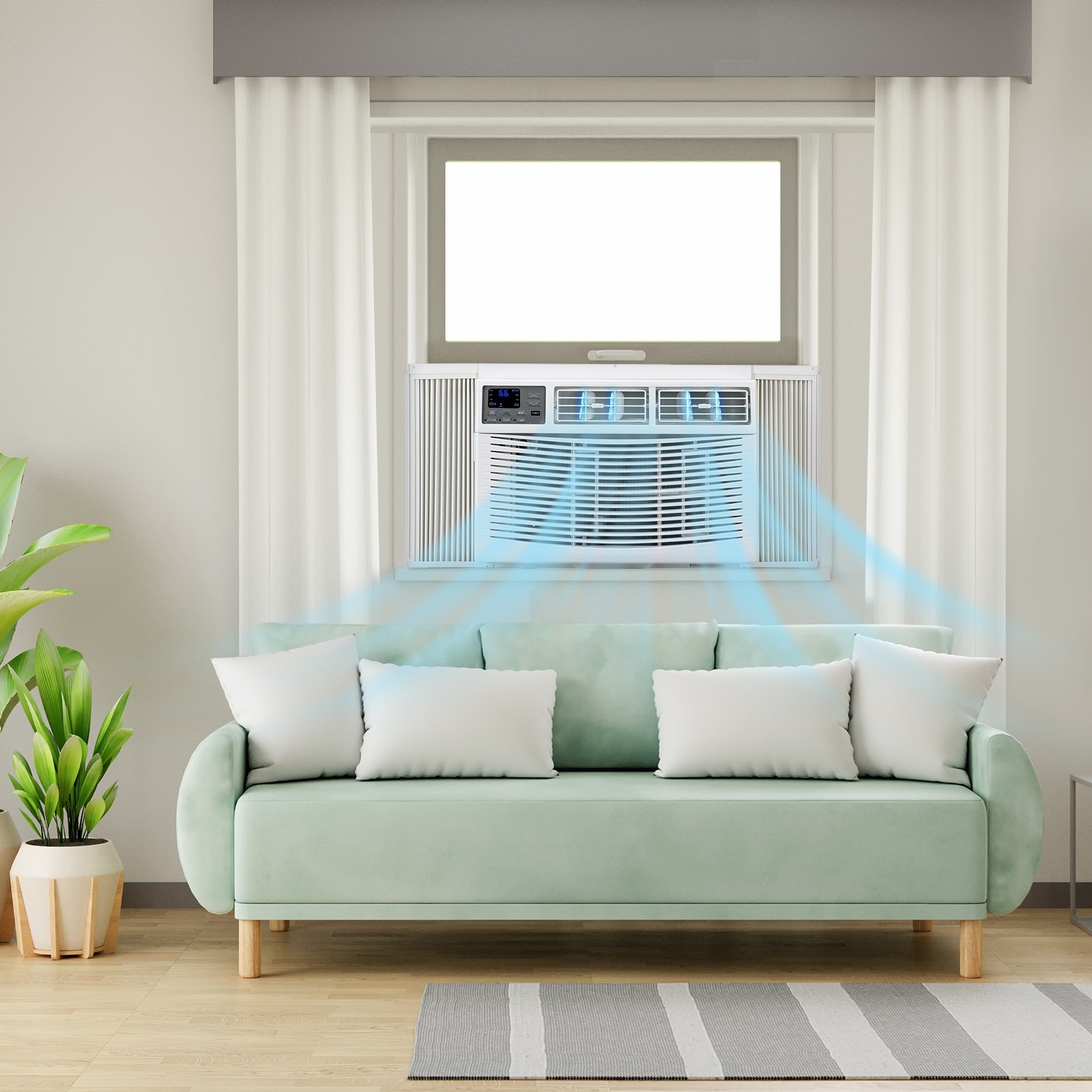 24000 BTU Window Air Conditioner 230V with WiFi – ABS Window-Mounted -in-1