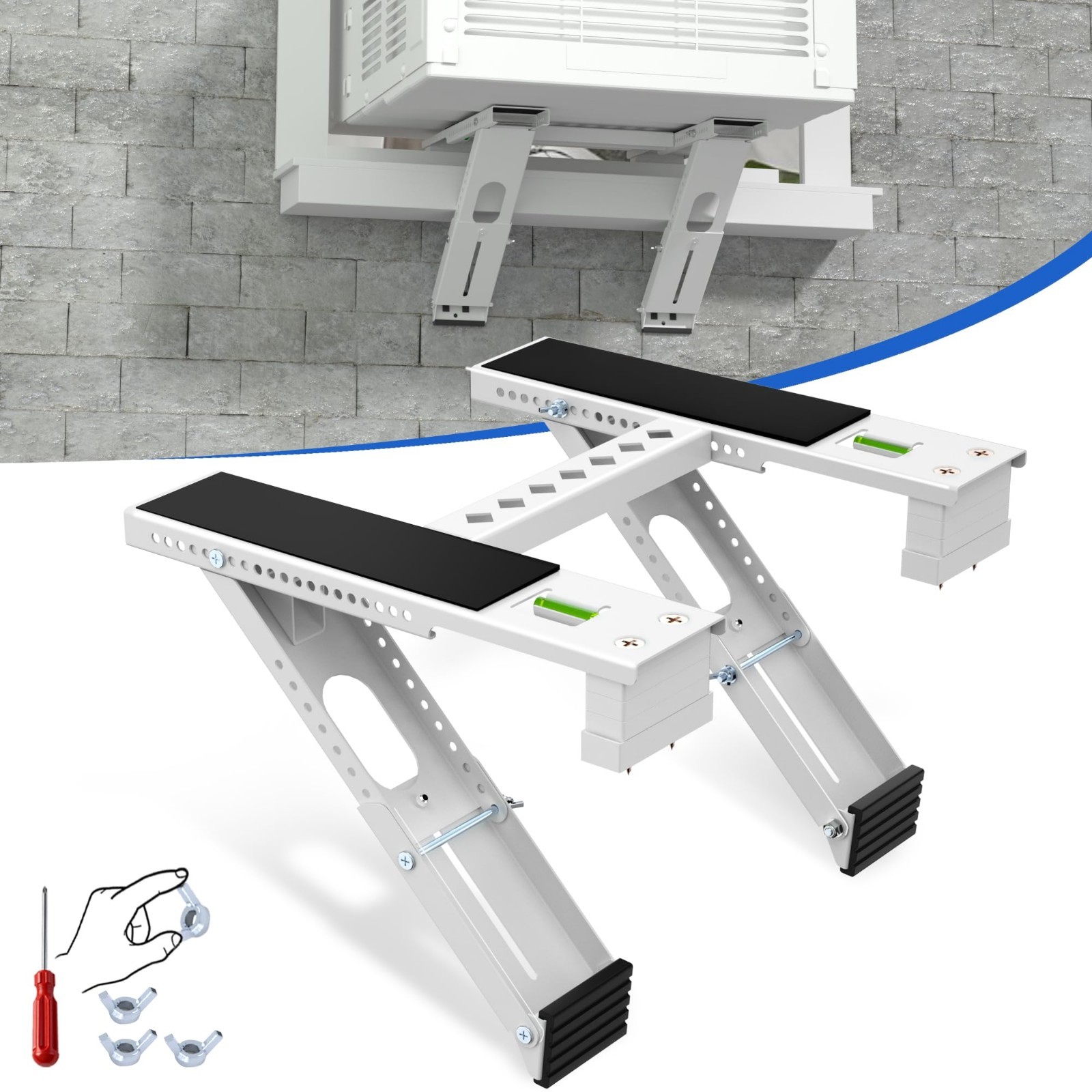 Universal Window Air Conditioner Support Bracket – 220lbs Dual Arm Heavy Duty AC