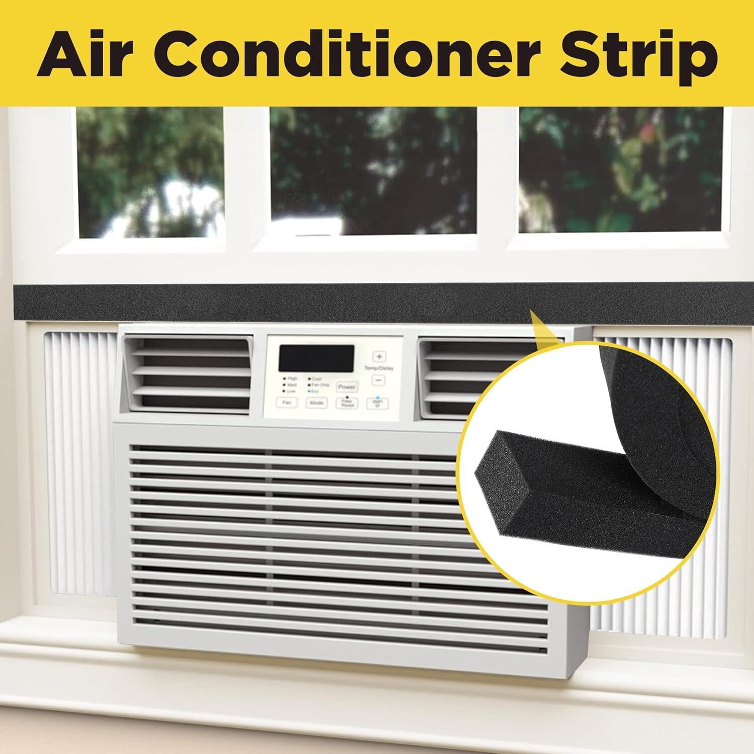 2 inch x 6.5 ft Air Conditioner Foam Tape-3Pcs Foam Air Conditioner Weatherse…