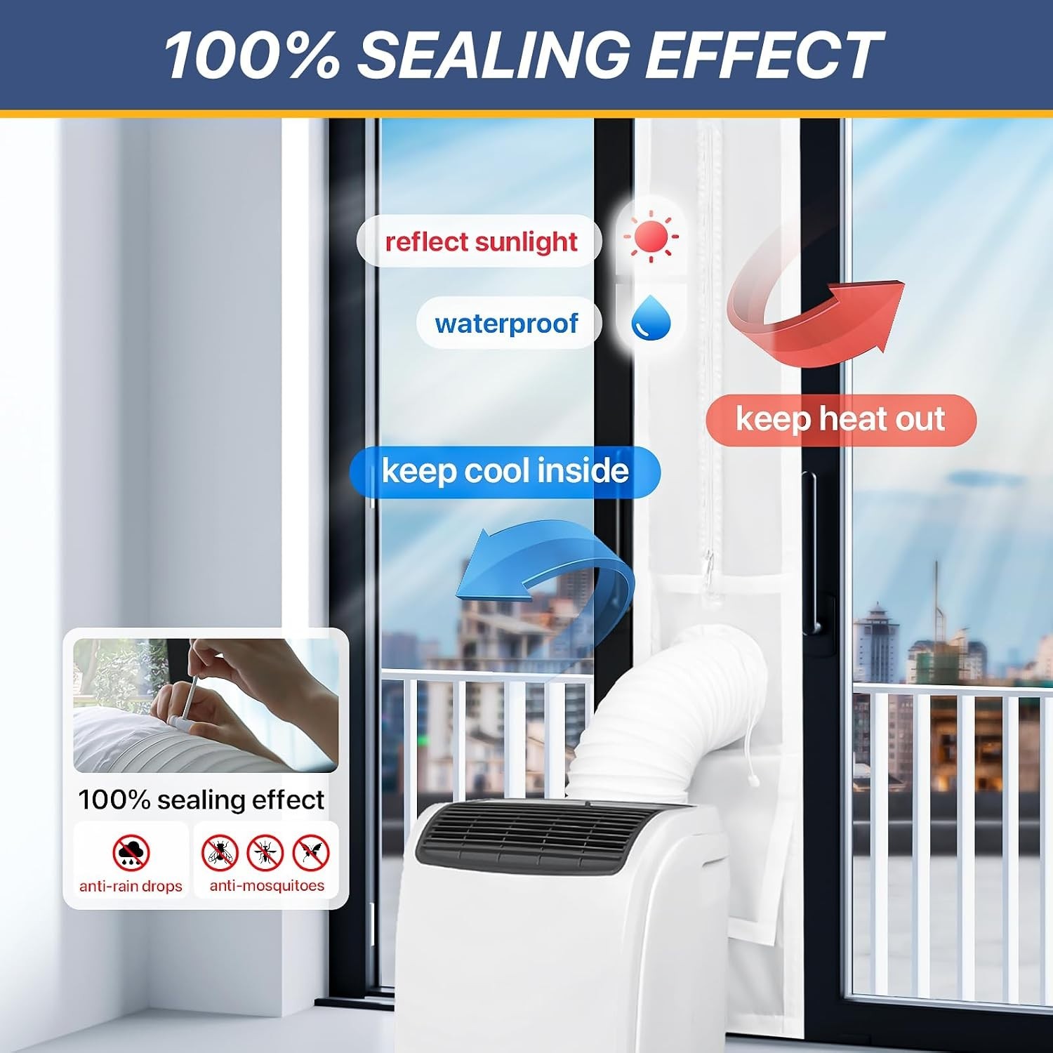Universal Sliding Door Seal Kit for Portable Air Conditioner Dryer Adjustable…