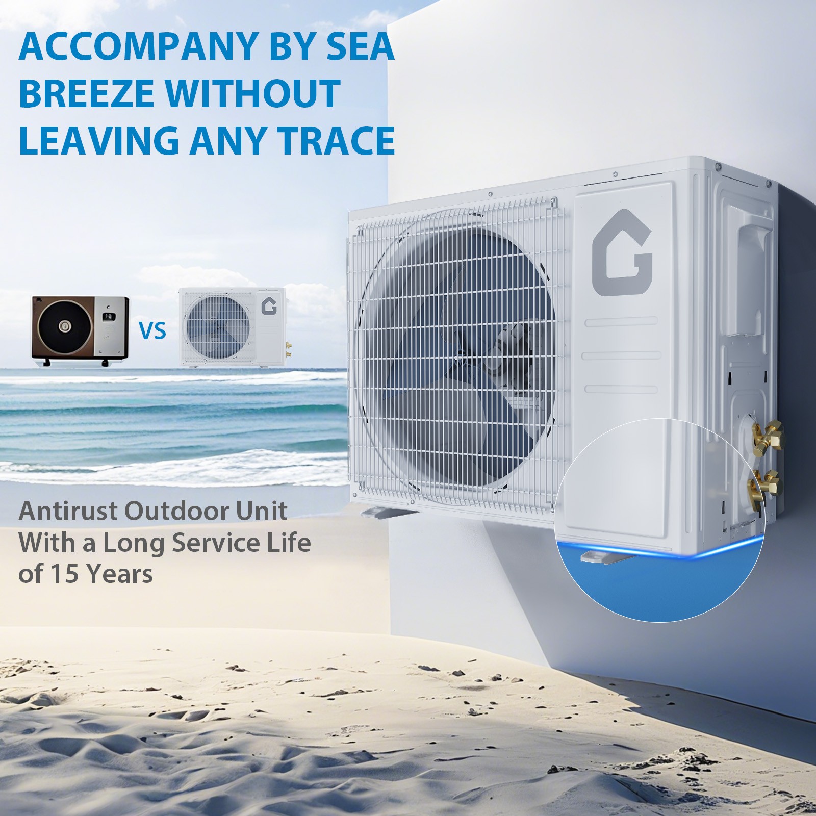 9,000BTU Mini Split Air Conditioner Heater Wall-Mounted Ductless System