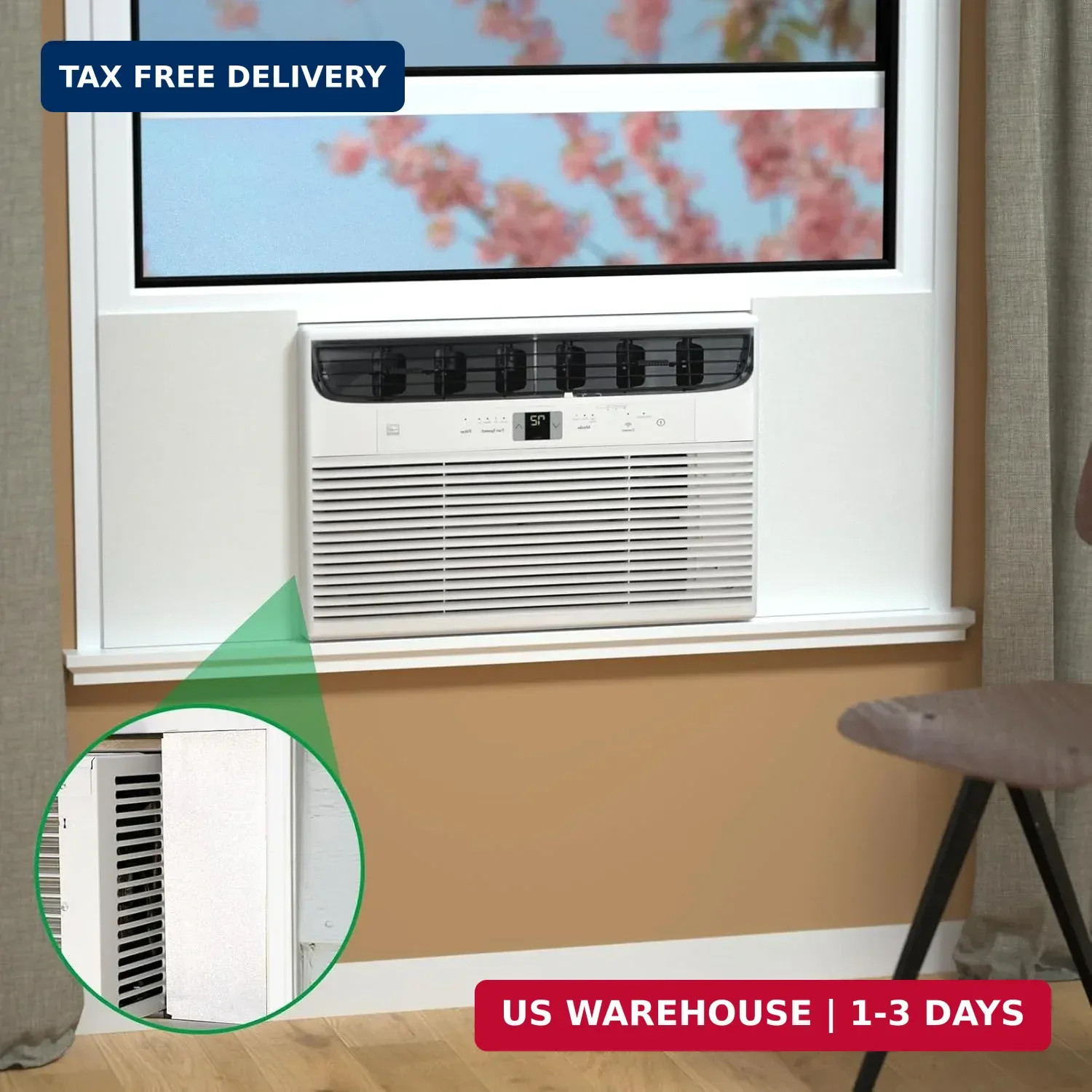 Window Air Conditioner Side Insulated Panel, WinterSummer Winter Heat and Draft